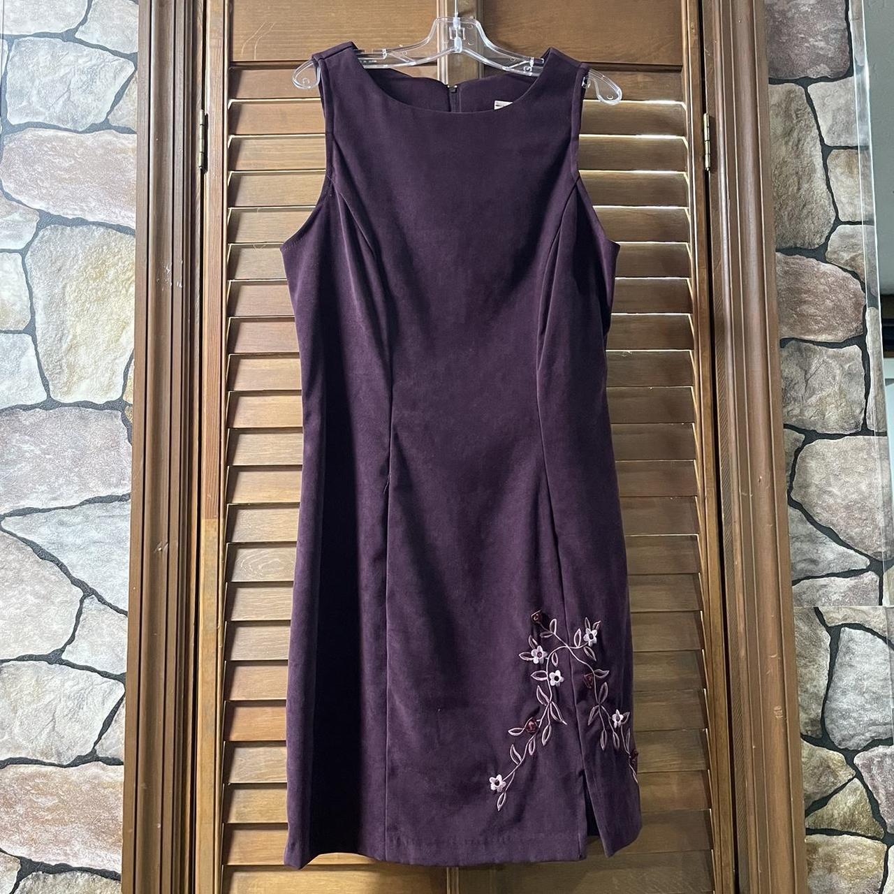 Vintage Maurice’s, dark mauve dress, -Has