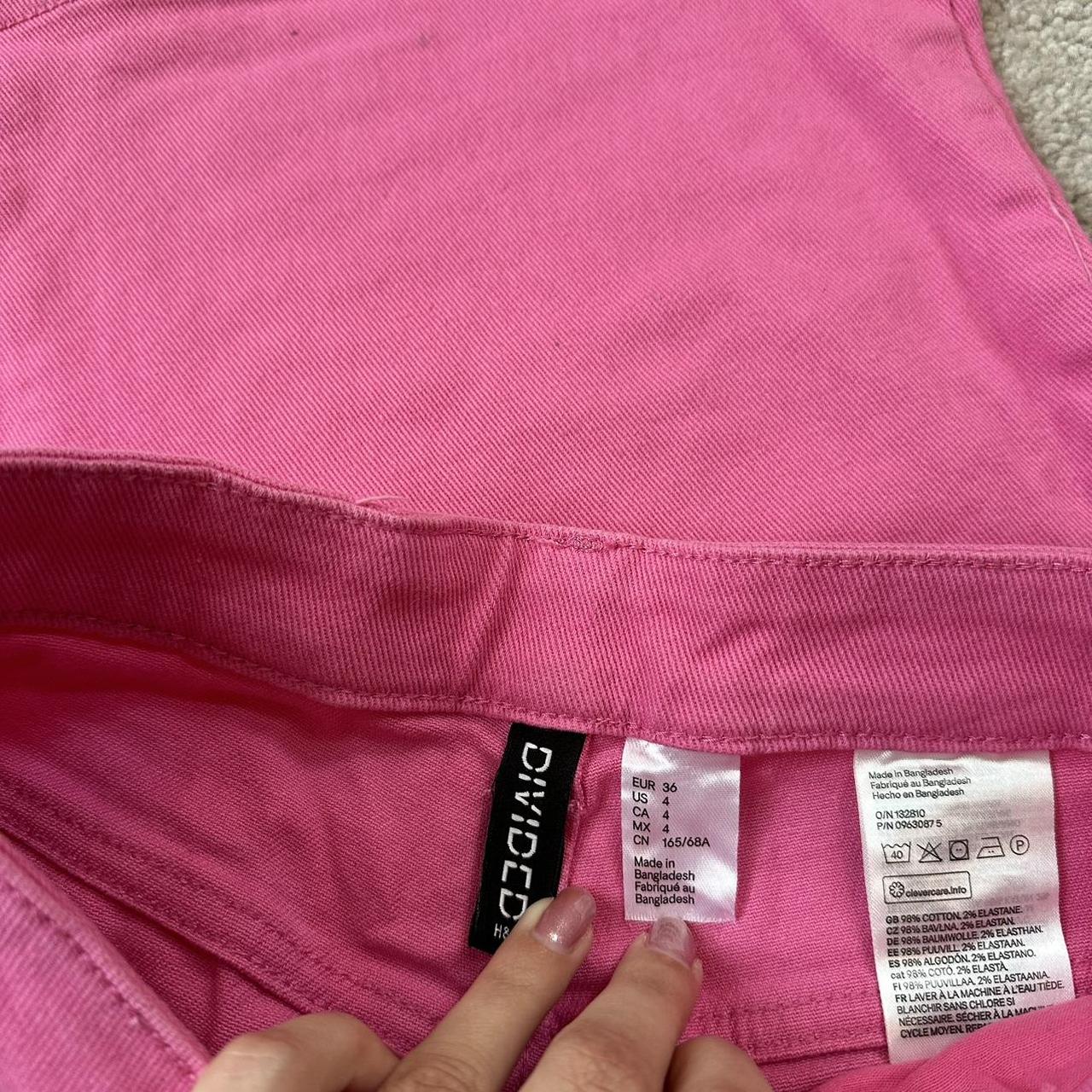 pink-jeans-h-m-wide-leg-twill-pants-in-hot-depop