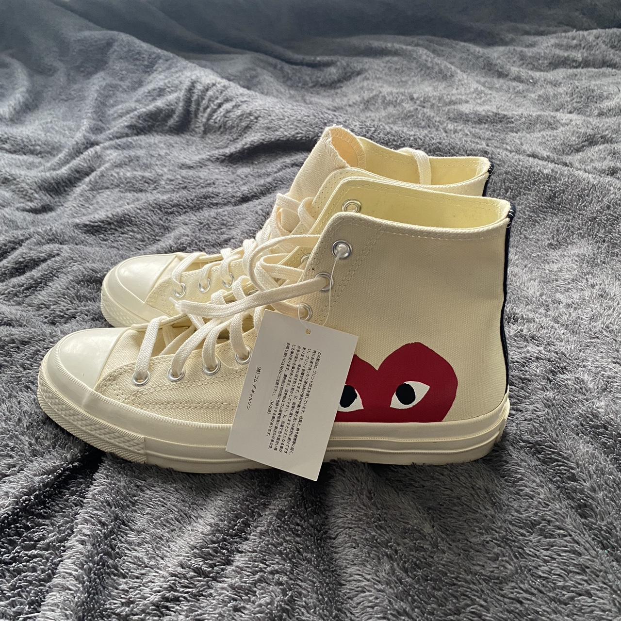 Beige Cdg Converse Hi Carousell Converse High Cut Cream CDG X - Main Image