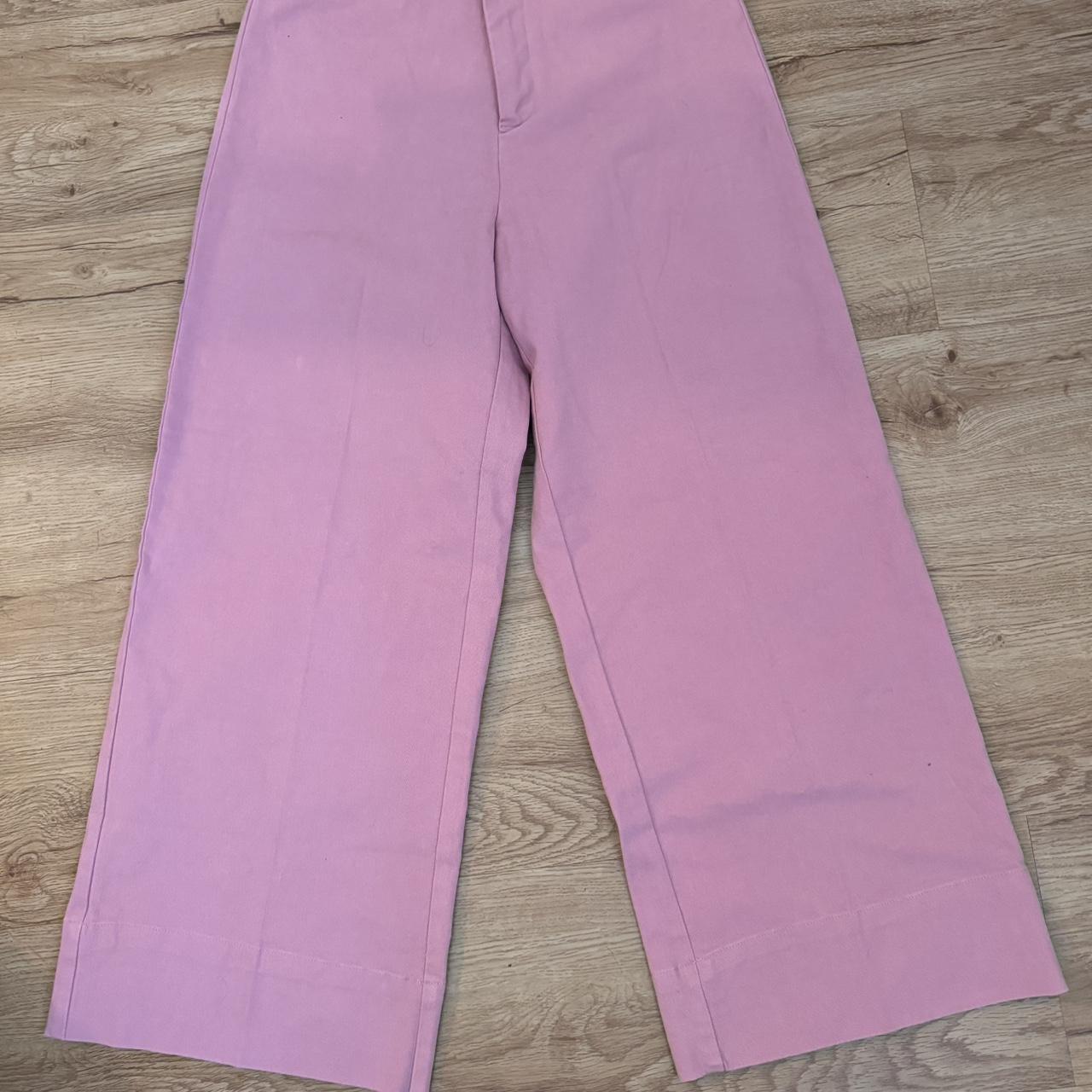 Wide leg pink capri cropped trousers perfect Depop