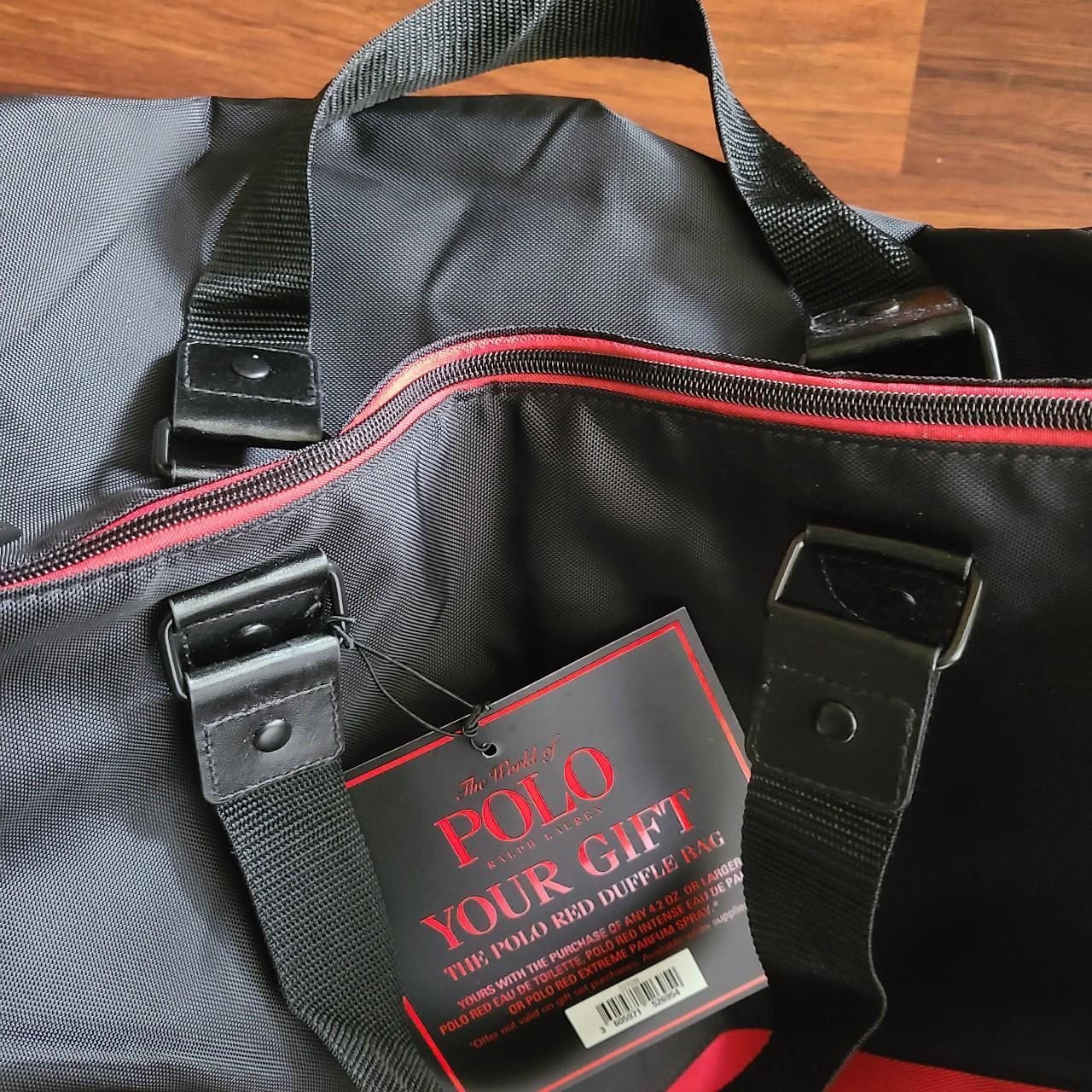 Red and black ralph lauren duffle bag on sale