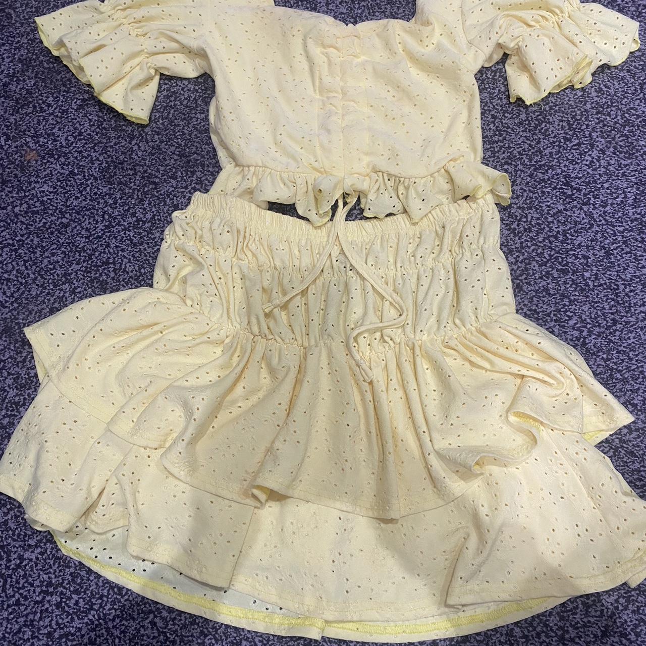 Lemon colour two piece set only worn once size S-M... - Depop