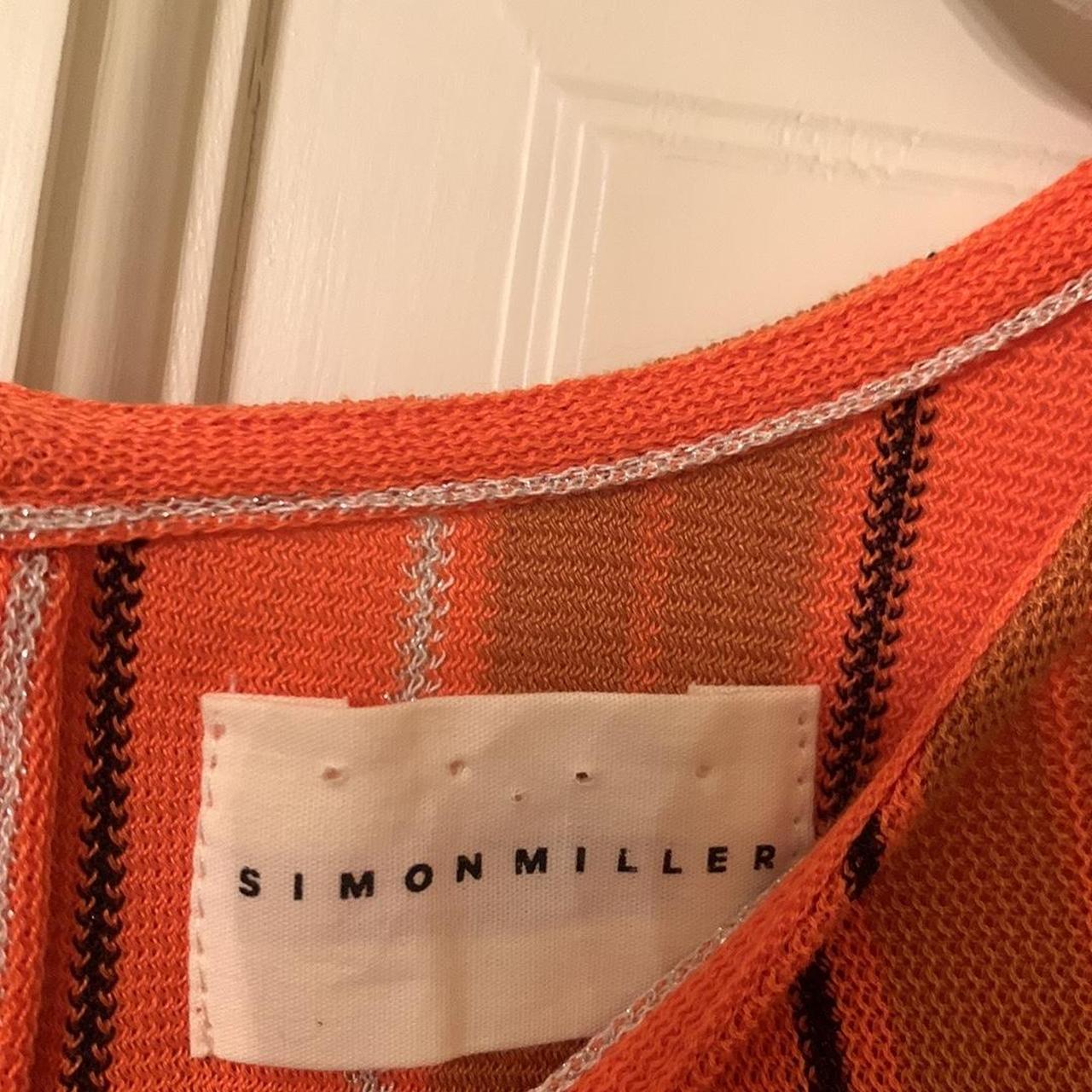 【関税込み】SIMONMILLER オレンジ Zumi ミディアムドレス Size 1 Simon miller Orange stripe dress White stripe | Depop