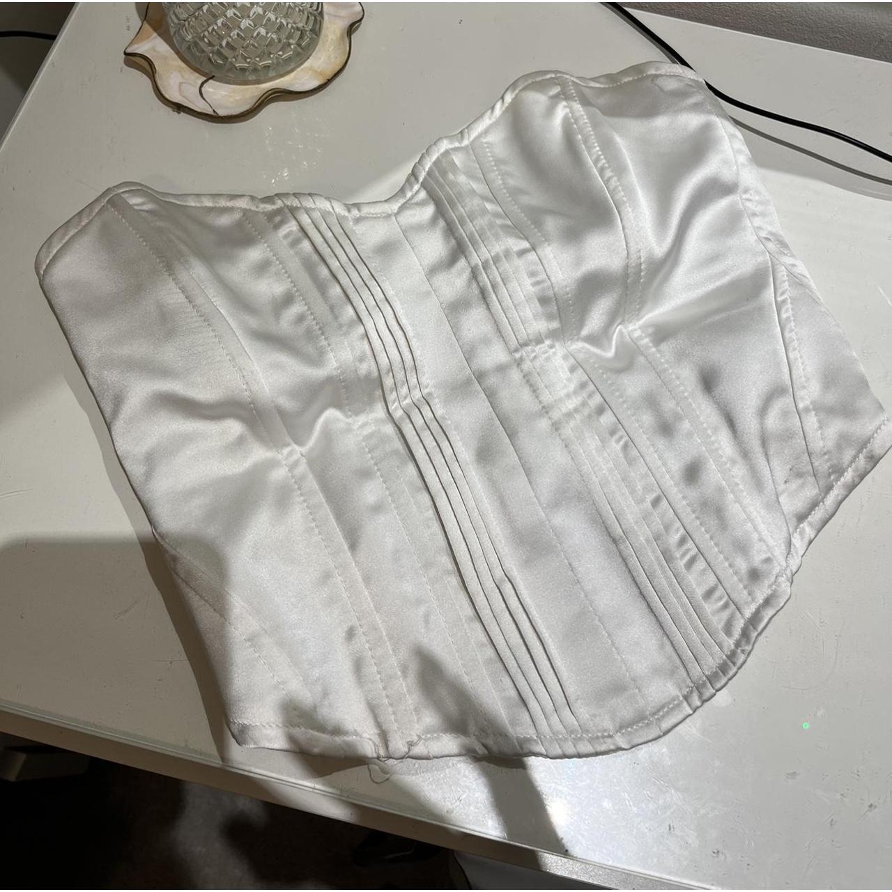 Bershka corset satin top with boning detail in... Depop