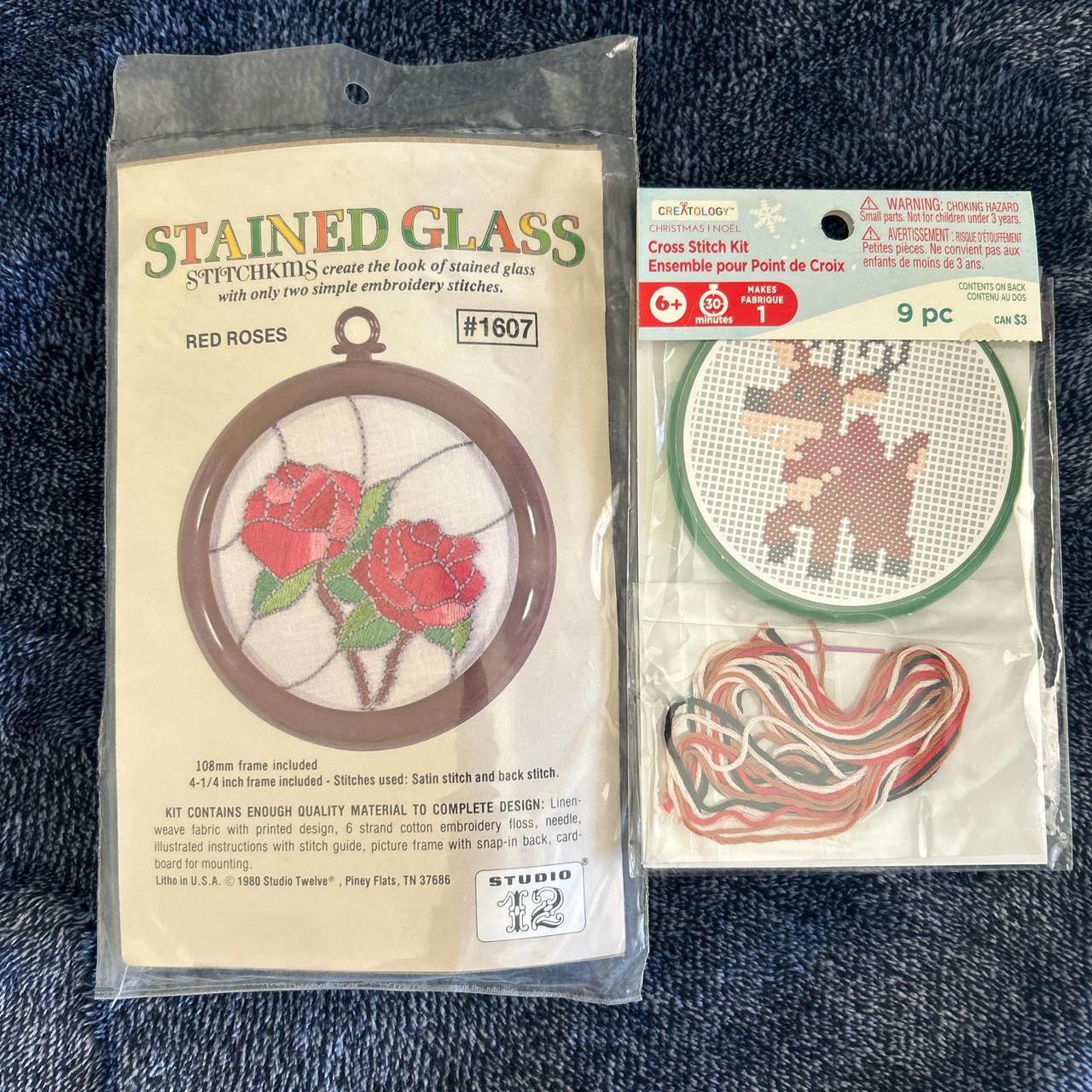 Cross Stitch Kit Bundle 2 pk Red Roses... Depop