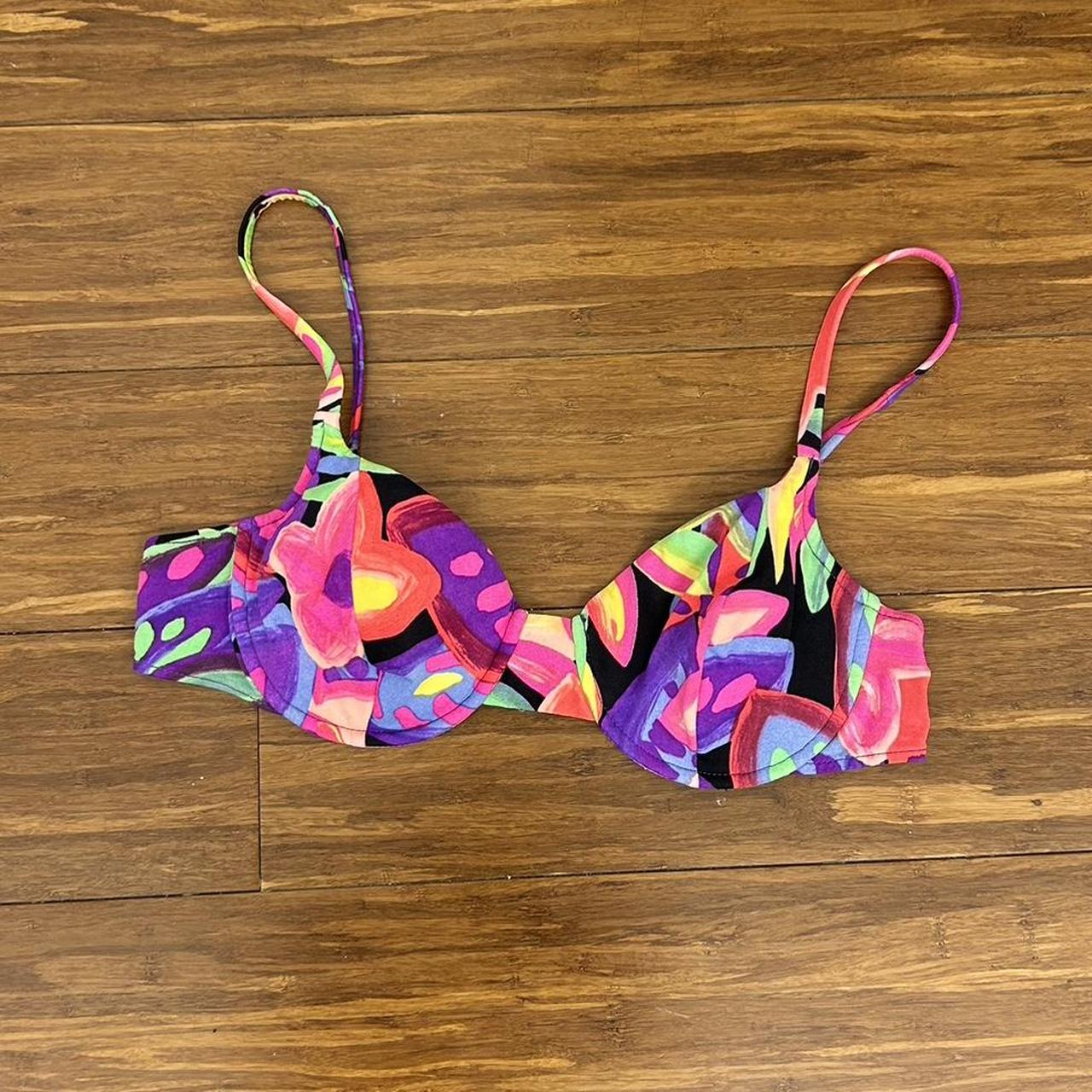 90's top vintage colorful bra top