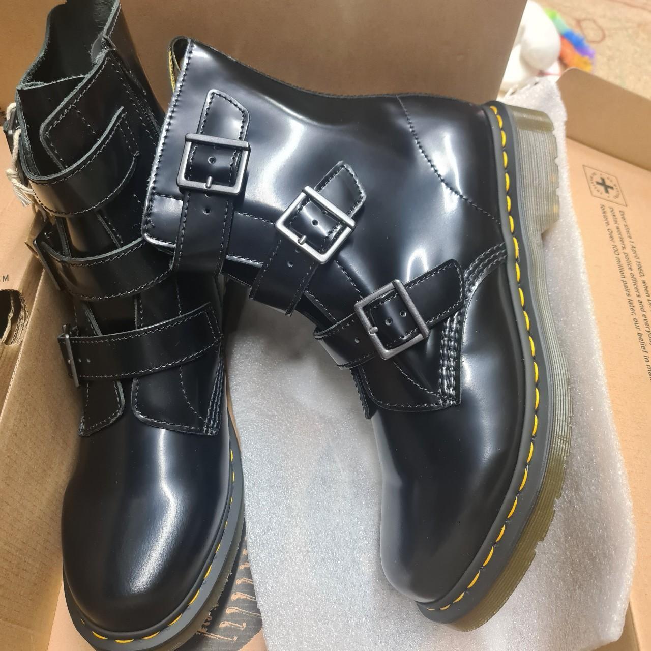 Dr Martens Blake Black Buckle Leather Ankle Boots. Depop