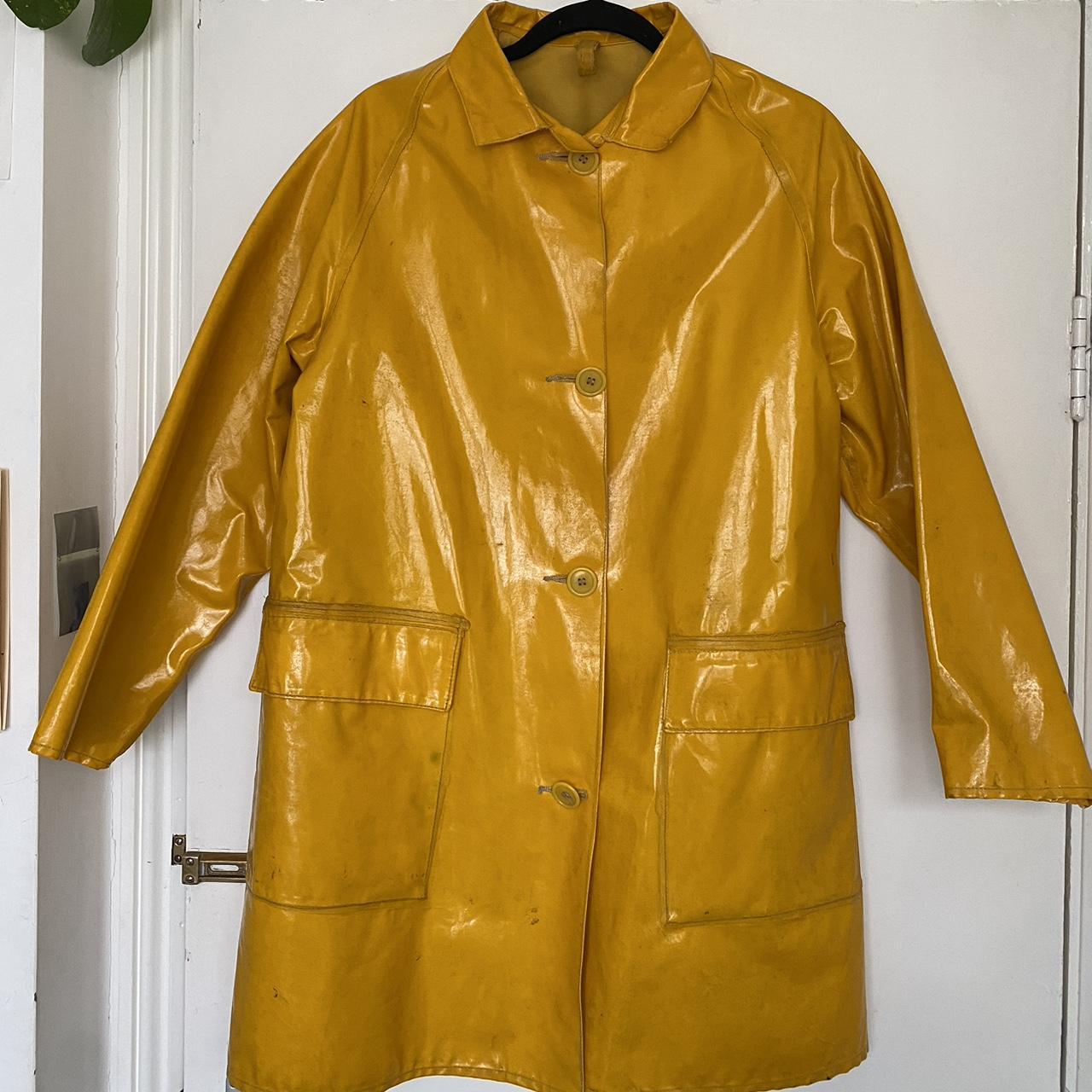 Genuine vintage yellow raincoat, 1960s Worn,... - Depop