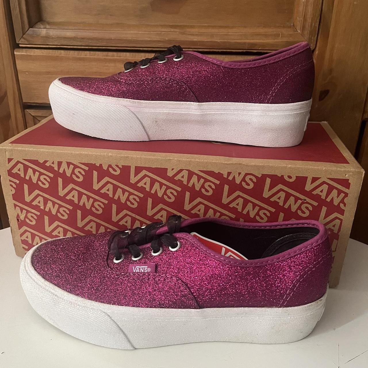 Pink vans glitter best sale