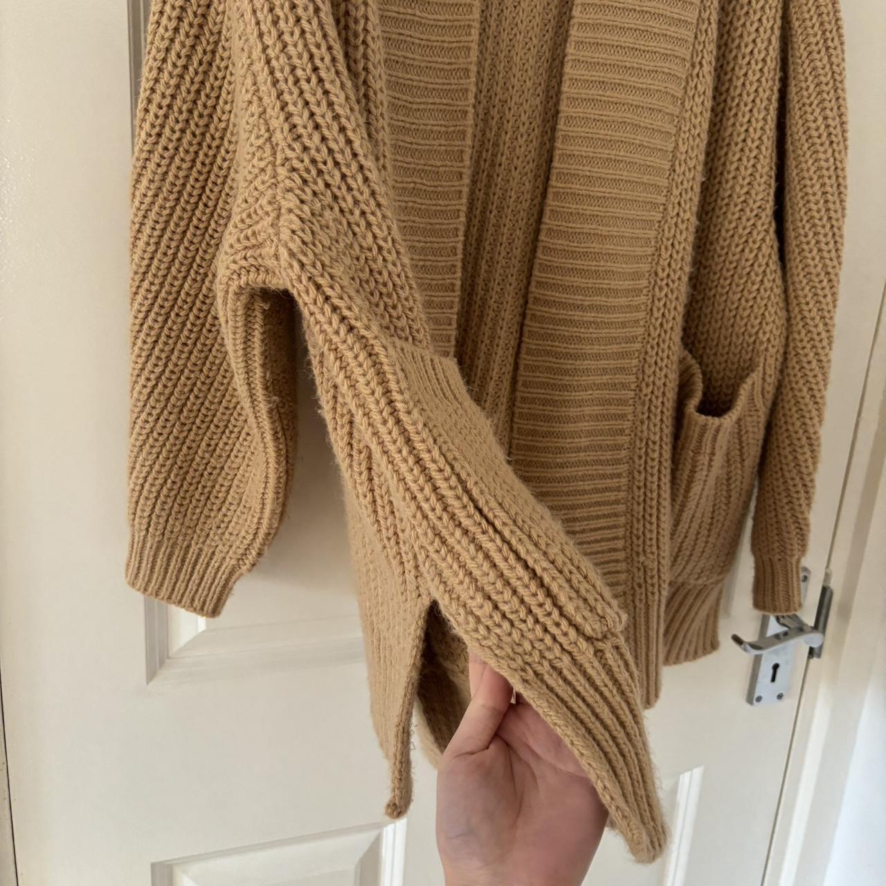 Zara camel knit cardigan with side slits