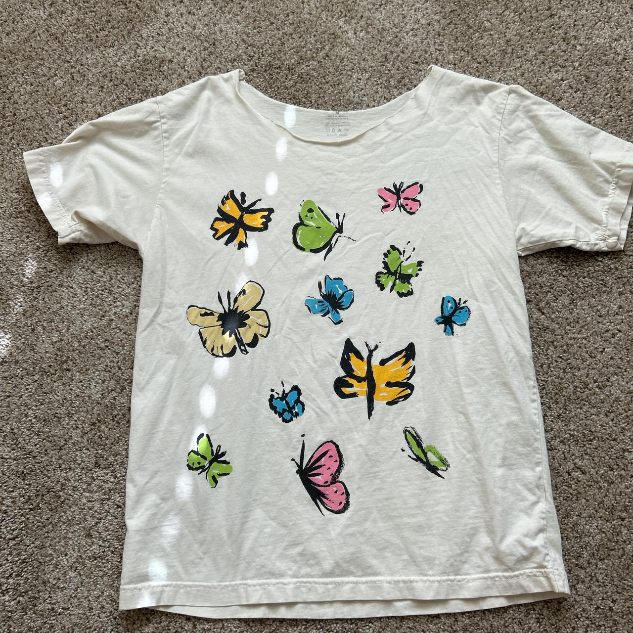 PacSun Women's T-shirt - White/Cream - M – Pacsun Obey oversized off the shoulder tee. …