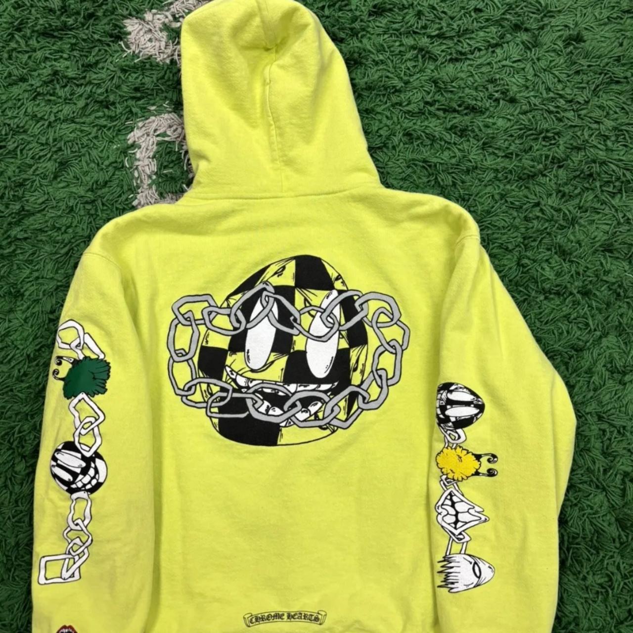 Yellow chrome hearts hoodie | Depop