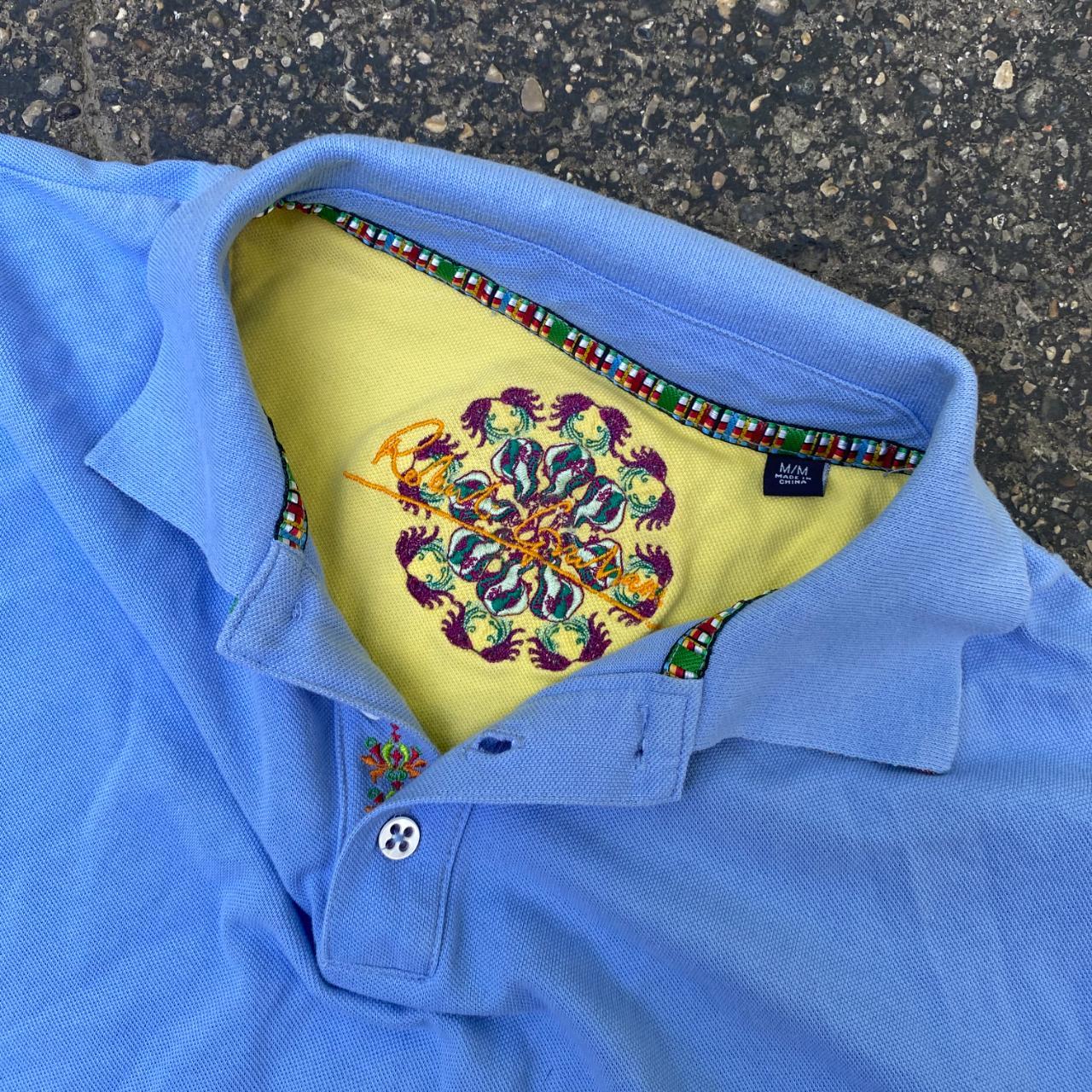 Robert Graham Embroidered Polo Shirt Multi colored... - Depop