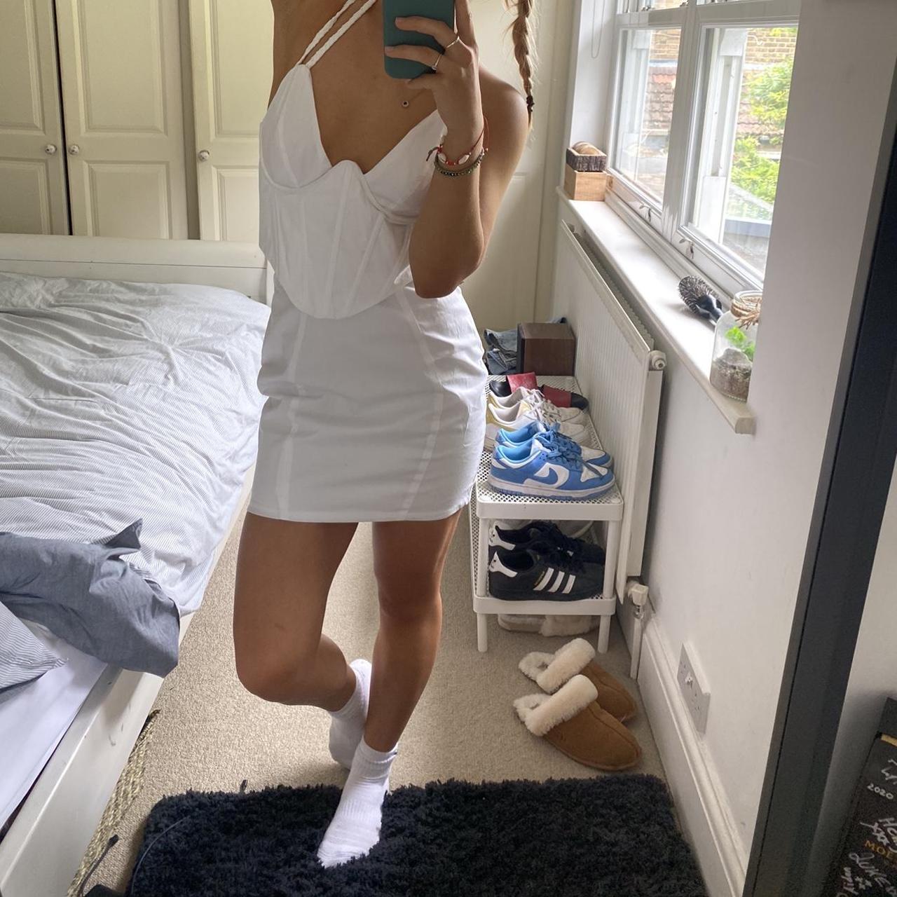 Oh Polly white corset dress // WAY too big for me //... - Depop