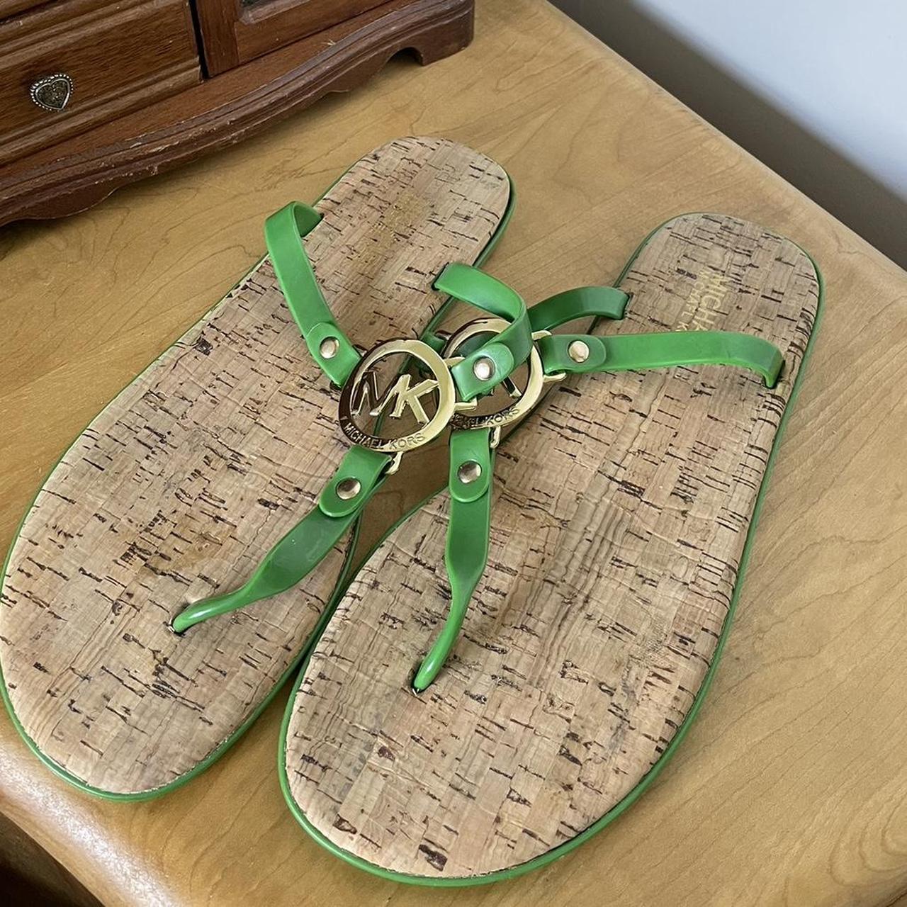 Green and gold Michael Kors sandals summer holiday