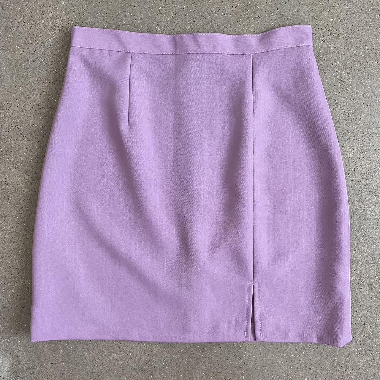 1990s Handmade Lavender Mini Skirt w/... - Depop