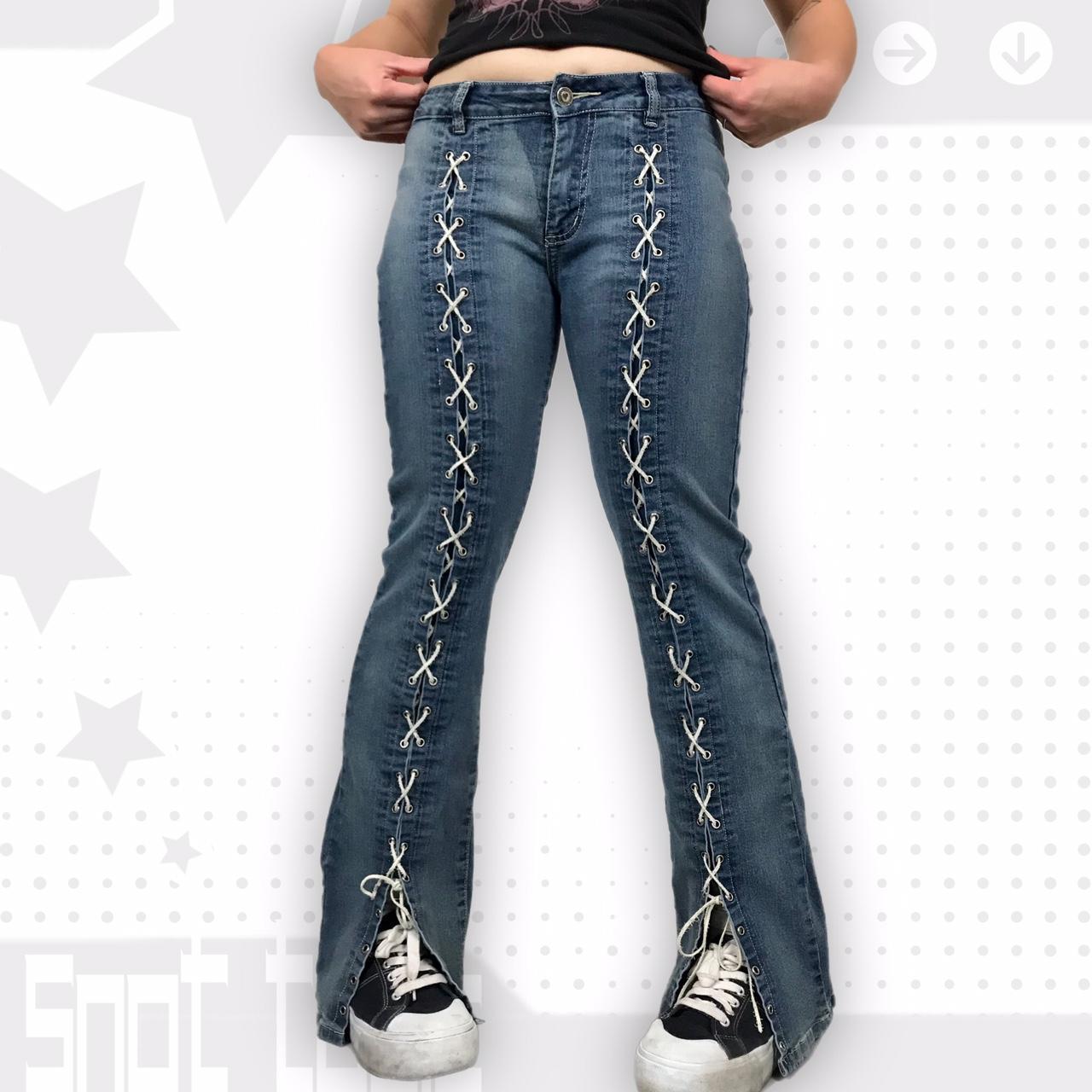 Joe Boxer Women's Blue and White Jeans Depop