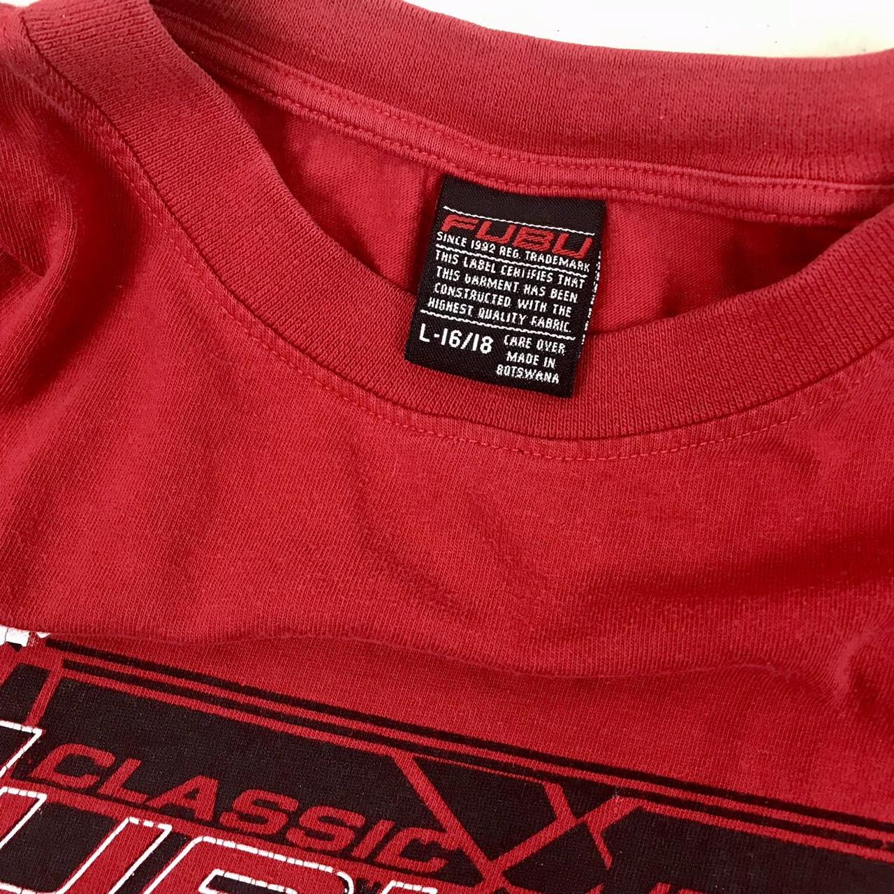 FUBU Sport Red Logo Shirt size youth large (fits... - Depop