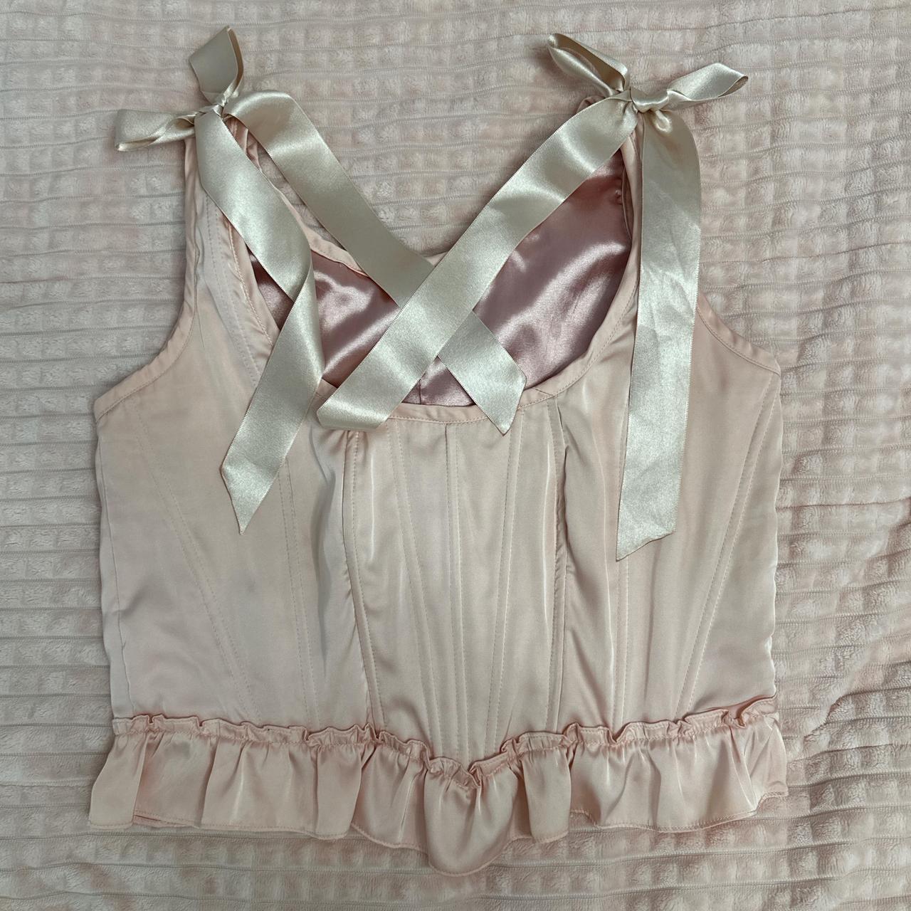 Pink Coquette Satin Corset Top #coquette #pink... - Depop