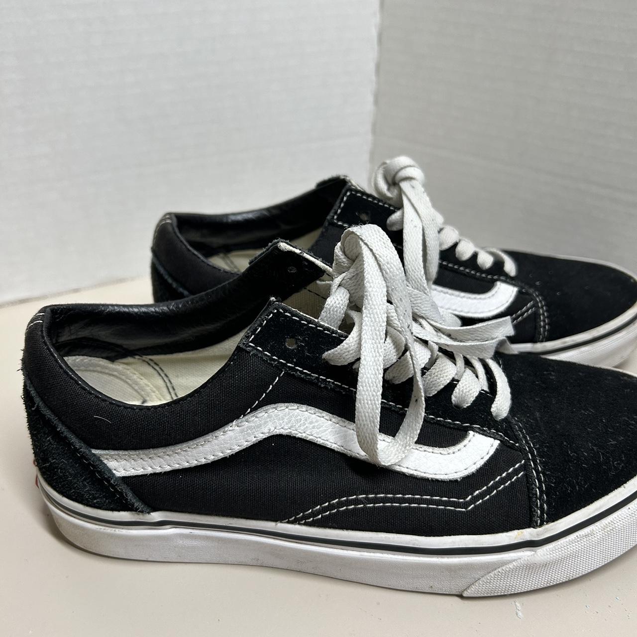 Vans unisex size 5.5 black and white Depop