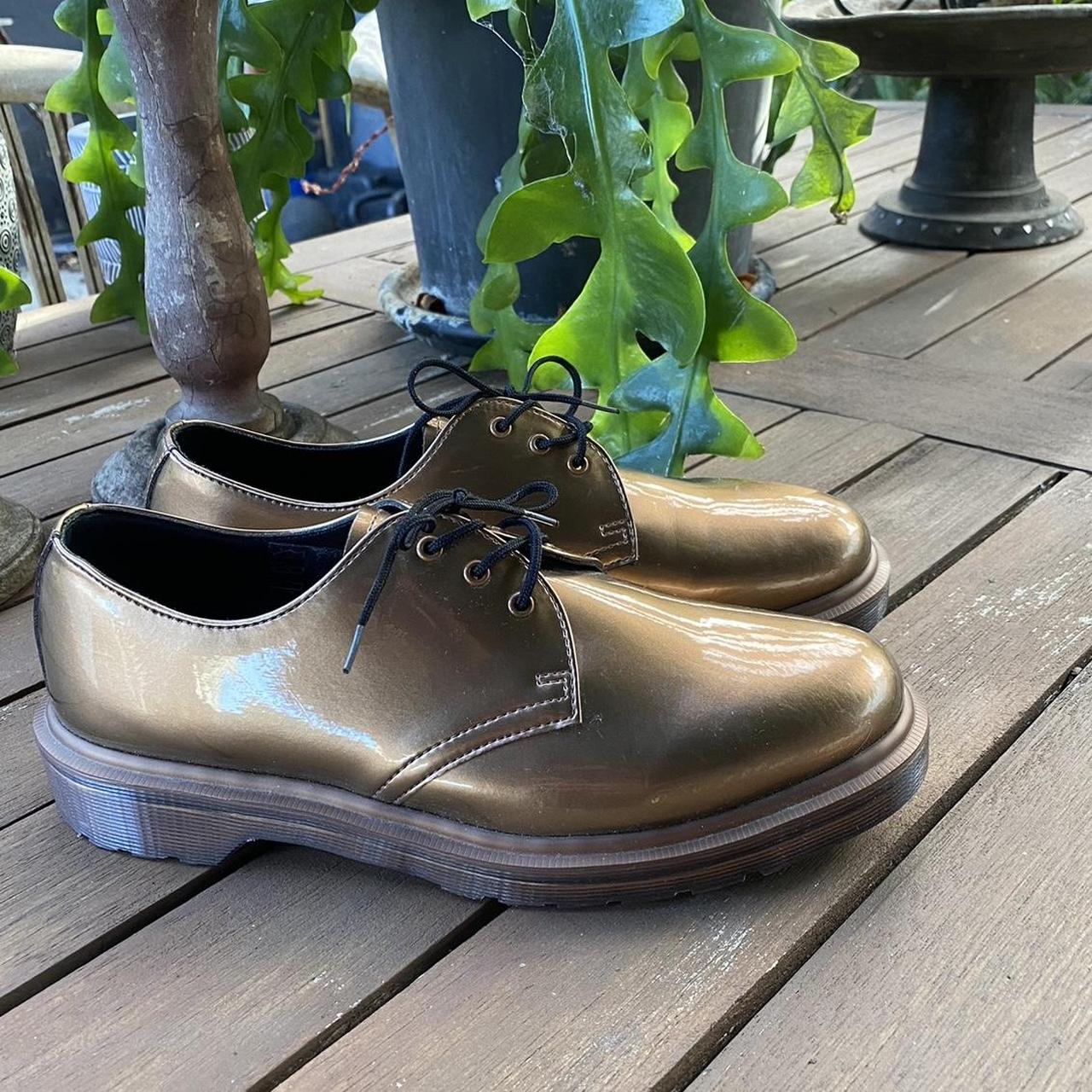 Dr. Martens 1461 in Rose Gold Chrome Vegan. Depop