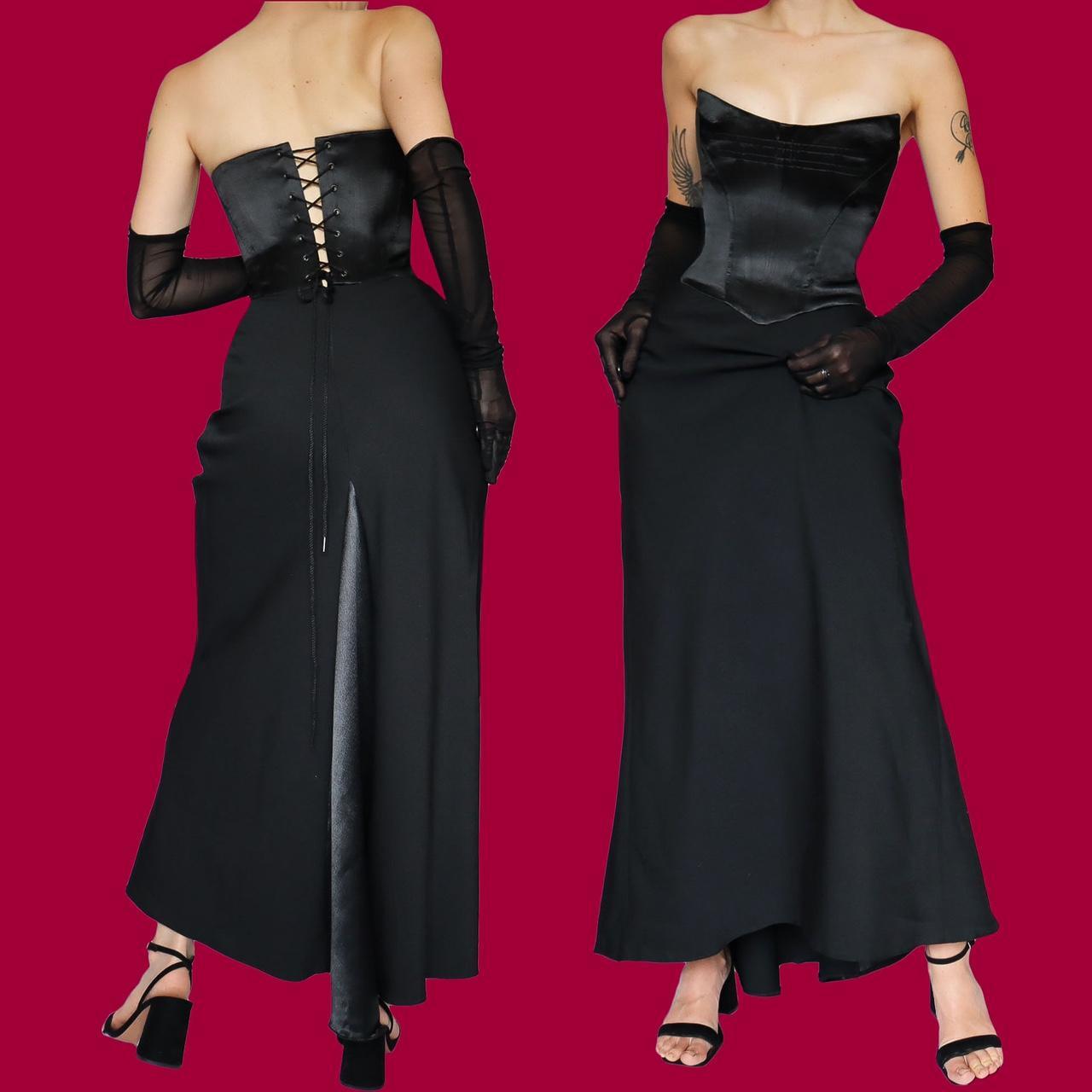 🌹Dawn Stretton black corset evening gown dress with... - Depop
