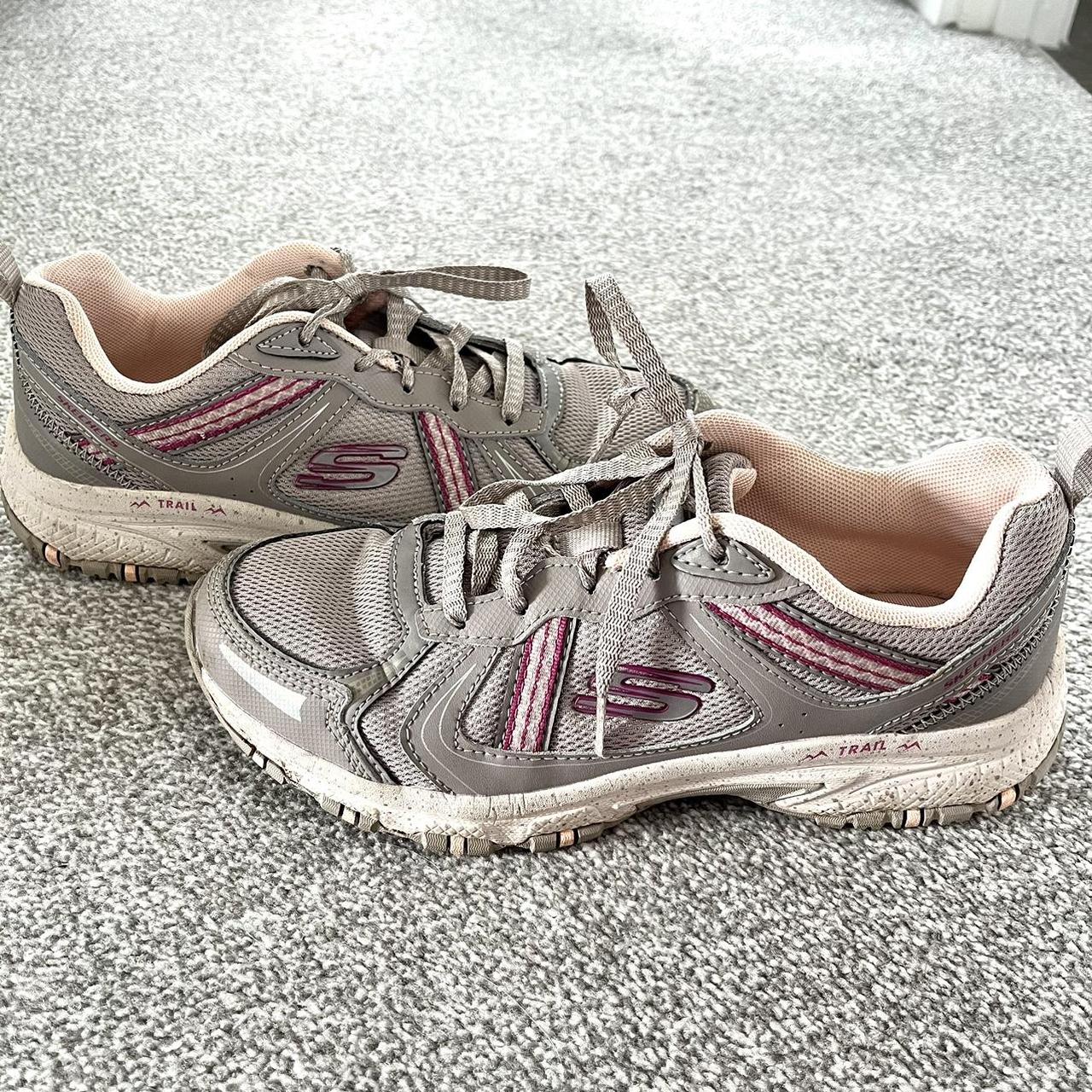 Sketchers trail shoes size UK 4.5 in pink and grey