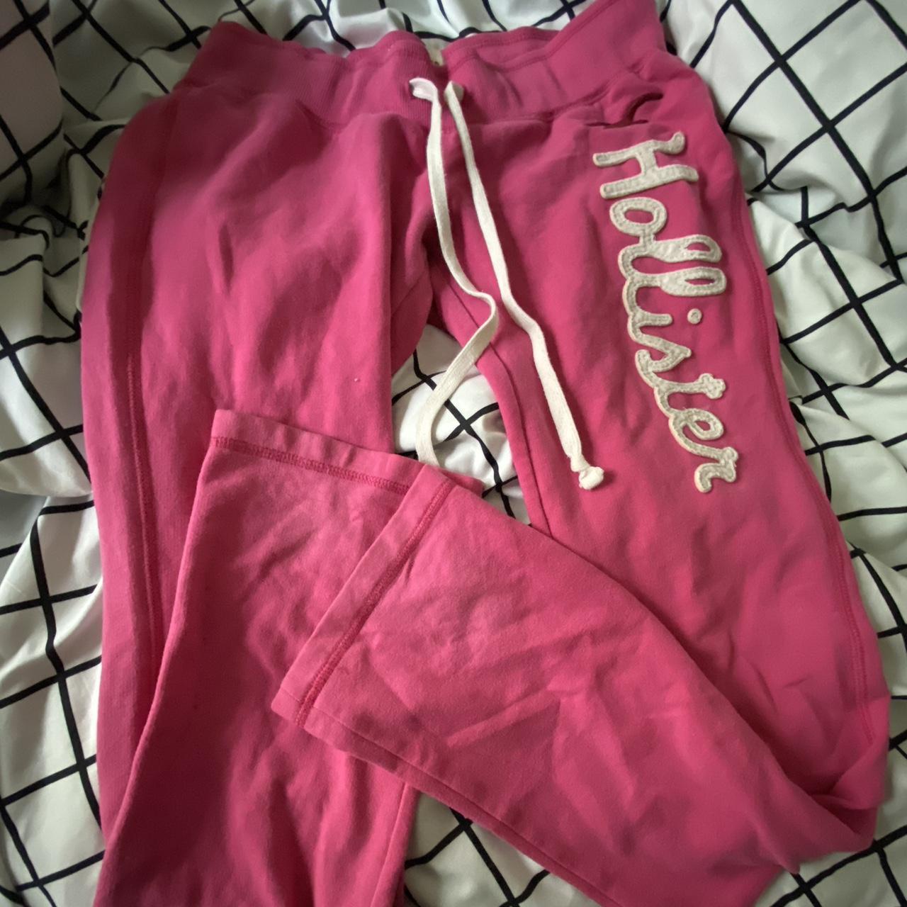 hot pink hollister dead stock low rise sweat pants... - Depop