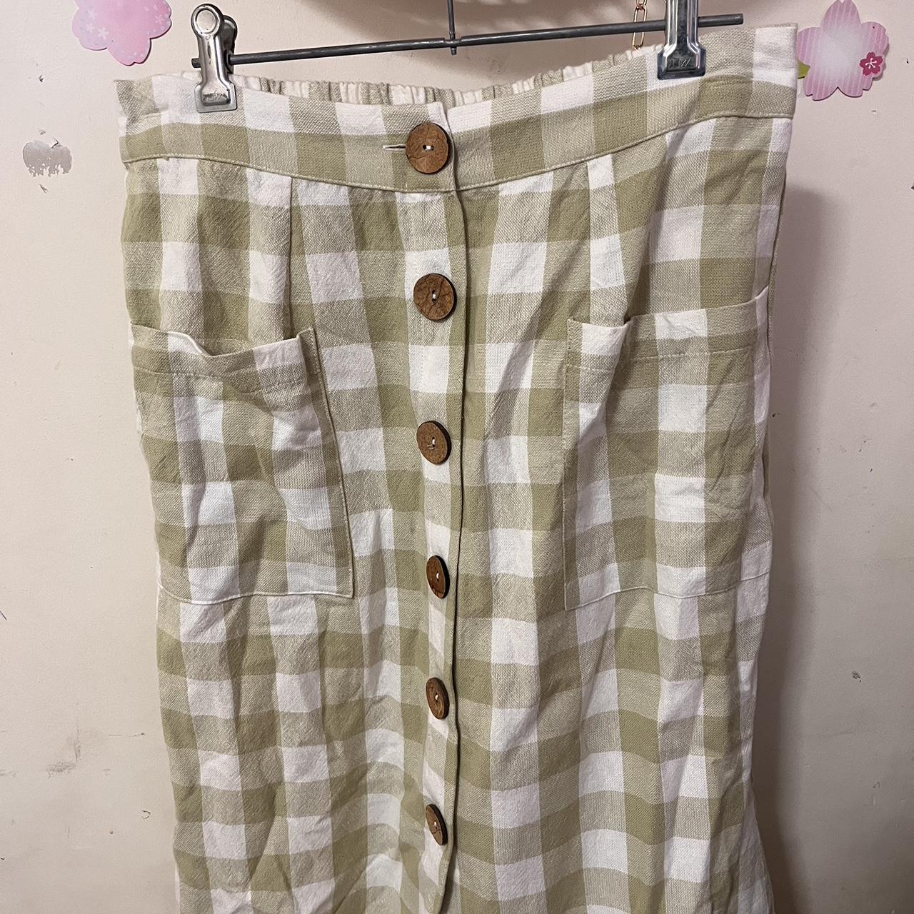 green gingham maxi skirt from kmart Depop