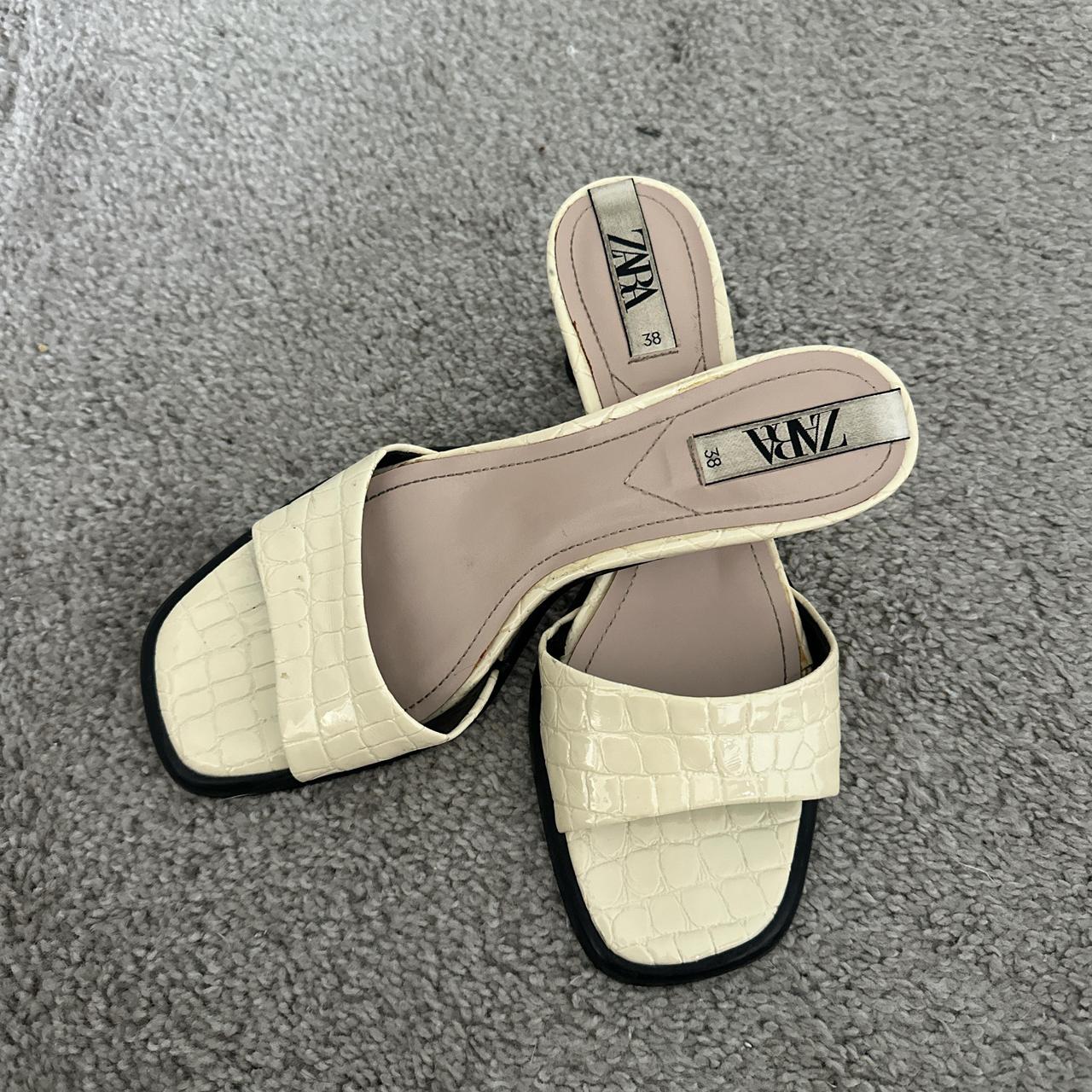 Zara cream kitten heels size 38 Depop