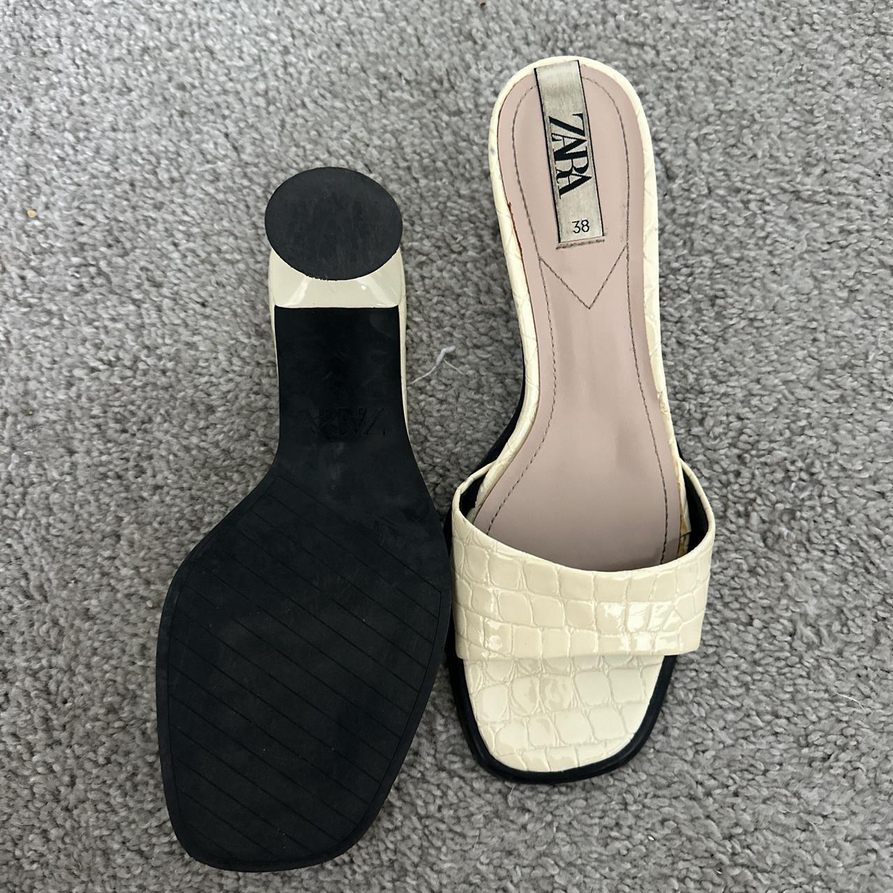 Zara cream kitten heels size 38 Depop