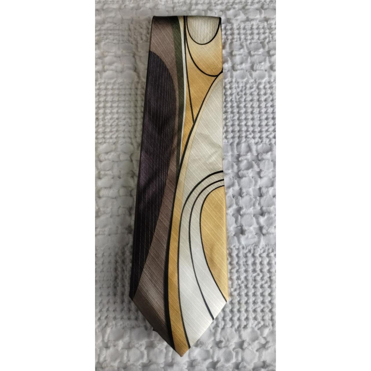 Irvine Park Men's Brown/Gold Accessories/Silk Tie... - Depop