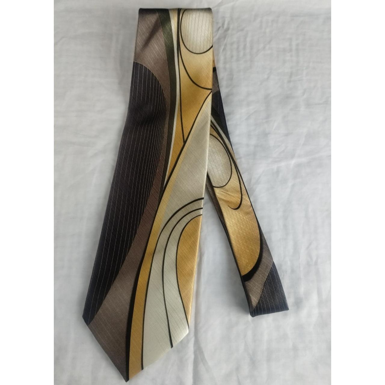 Irvine Park Men's Gold/Brown Silk Tie 59.5