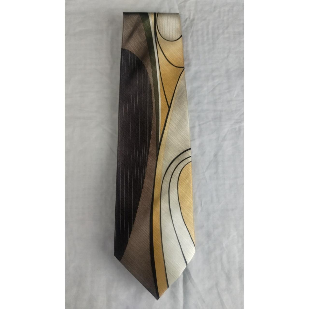 Irvine Park Men's Gold/Brown Silk Tie 59.5