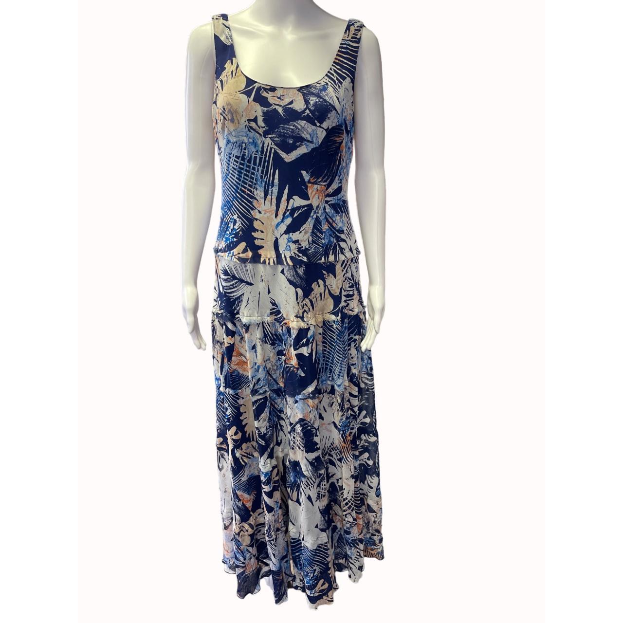 NIne West Women s Blue Multi Floral Maxi Dress Size. Depop