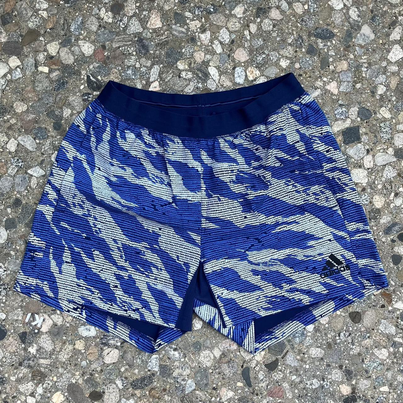 ADIDAS TKY BLUE CAMO SHORTS LIGHTLY USED SIZE LARGE. Depop