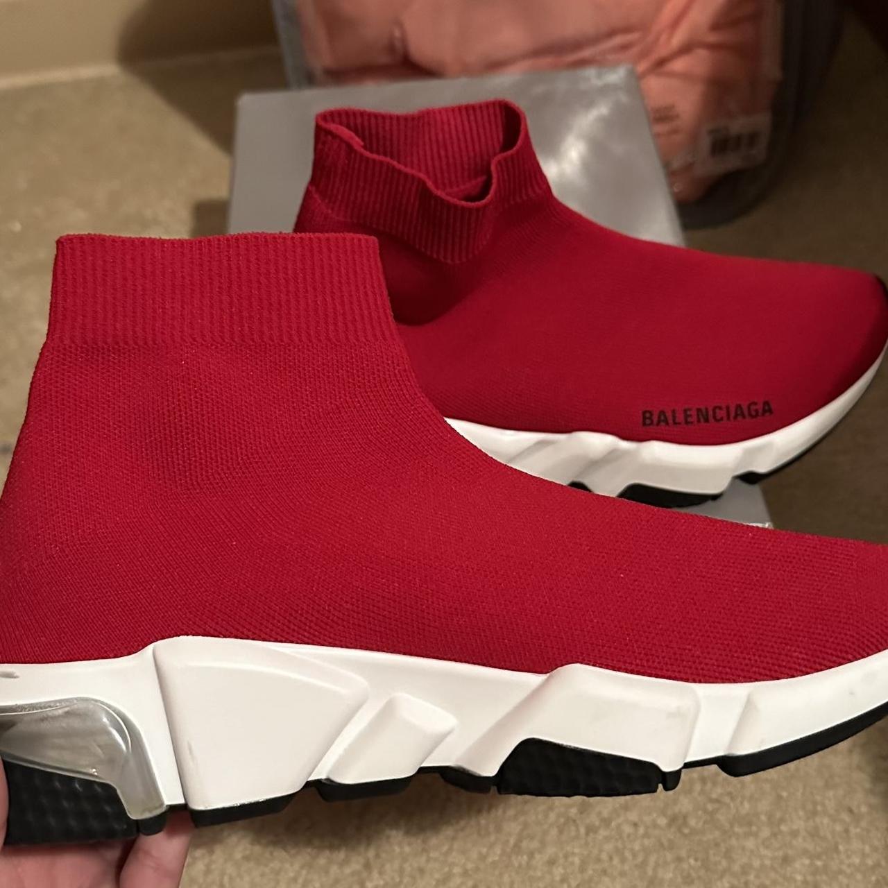 Balenciaga red sock sneaker Slight use as