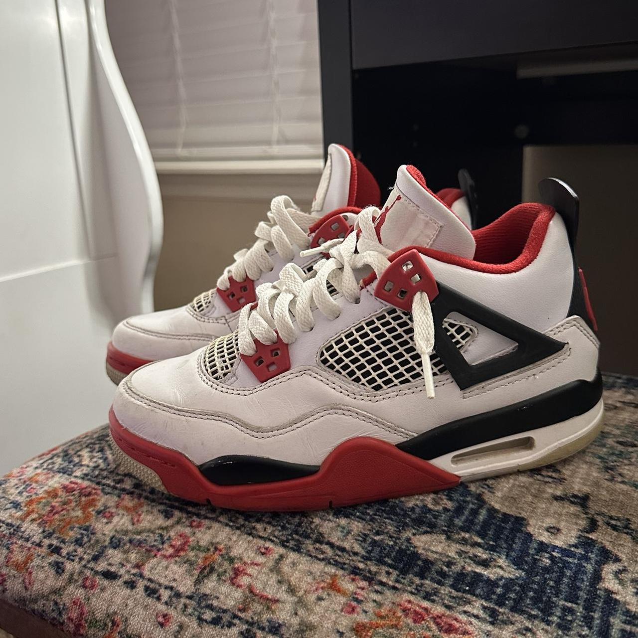 Fire red Jordan 4’s women’s 6 / grade school 4.5 - Depop