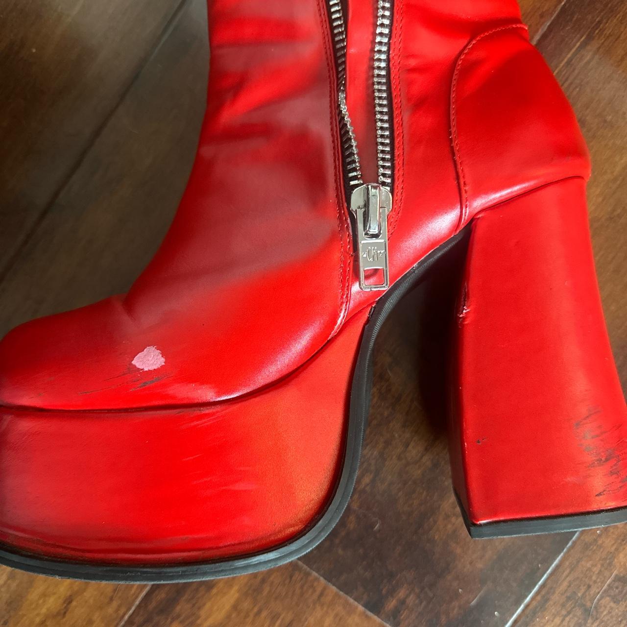 red platform boots