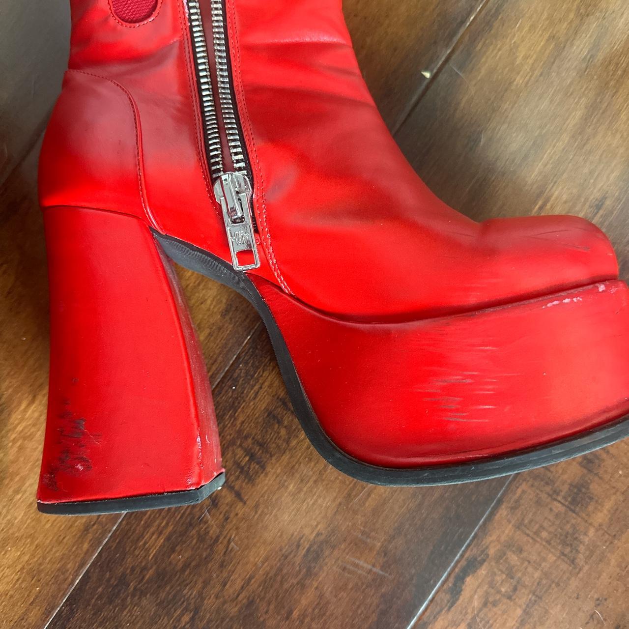 red platform boots