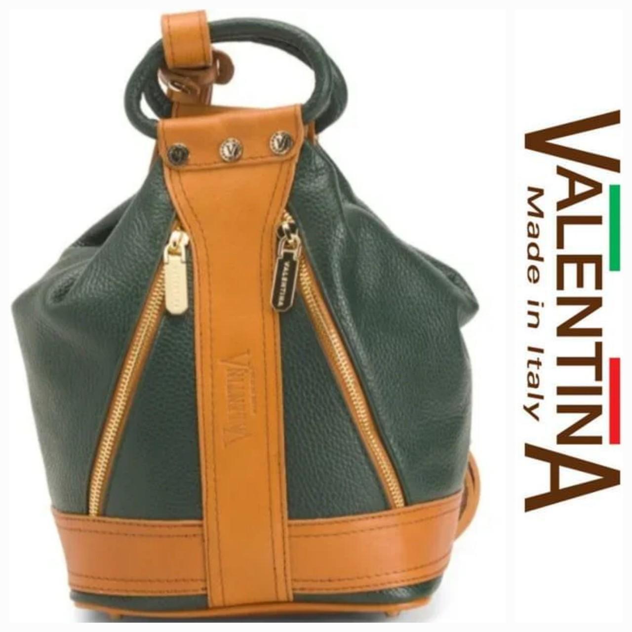 Valentina Italian Pebbled Leather Sling Bag Backpack