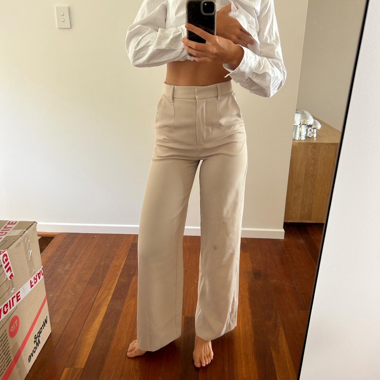 Wide Leg Pants Kookai White Oyster Pants Oyster Low Rise Pant