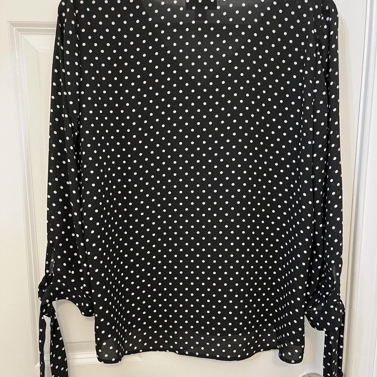 Lovely black with white polka dots CeCe blouse with. Depop