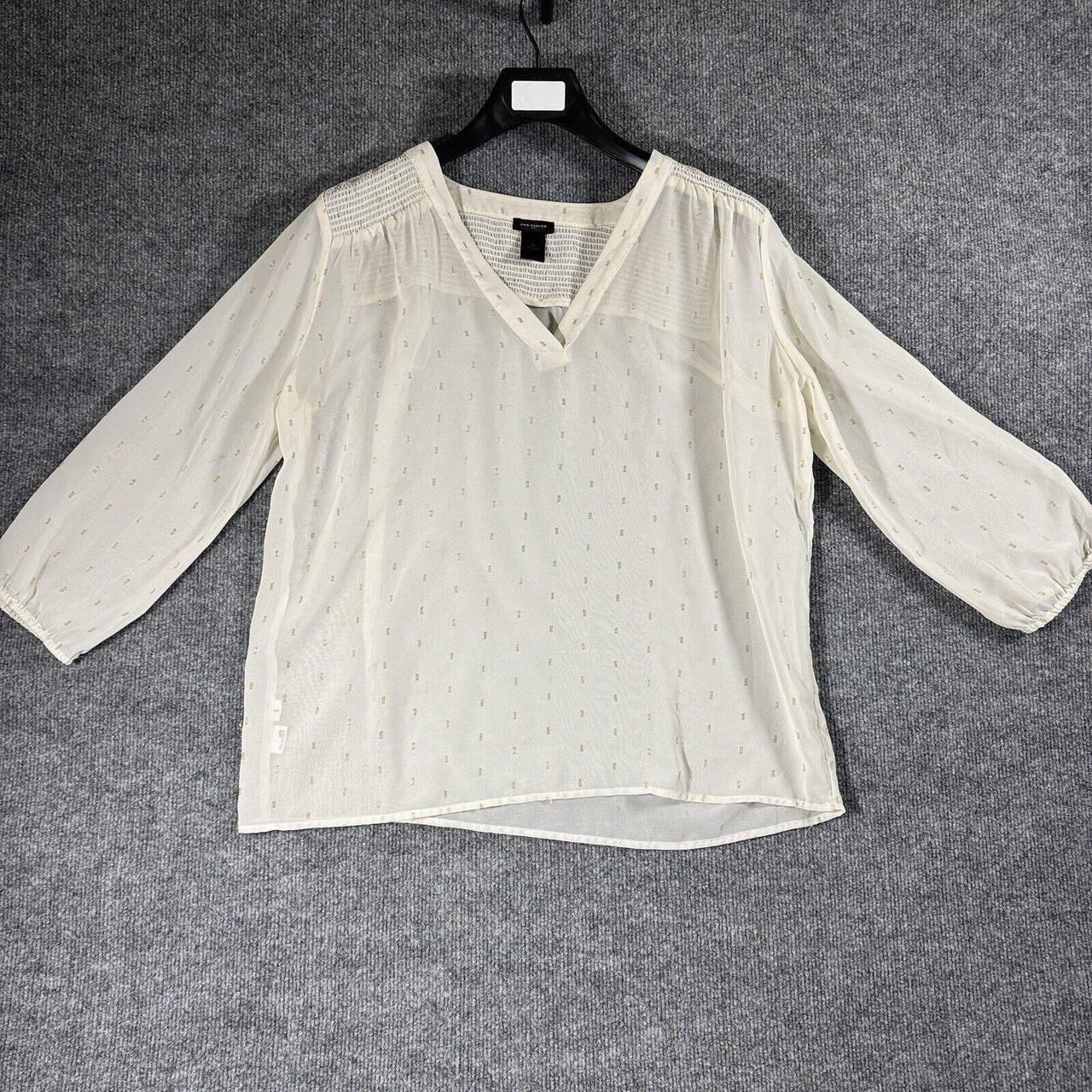 Taylor Women's Blouse - Tan - M – Ann Taylor Blouse Womens Medium Sheer Beige …