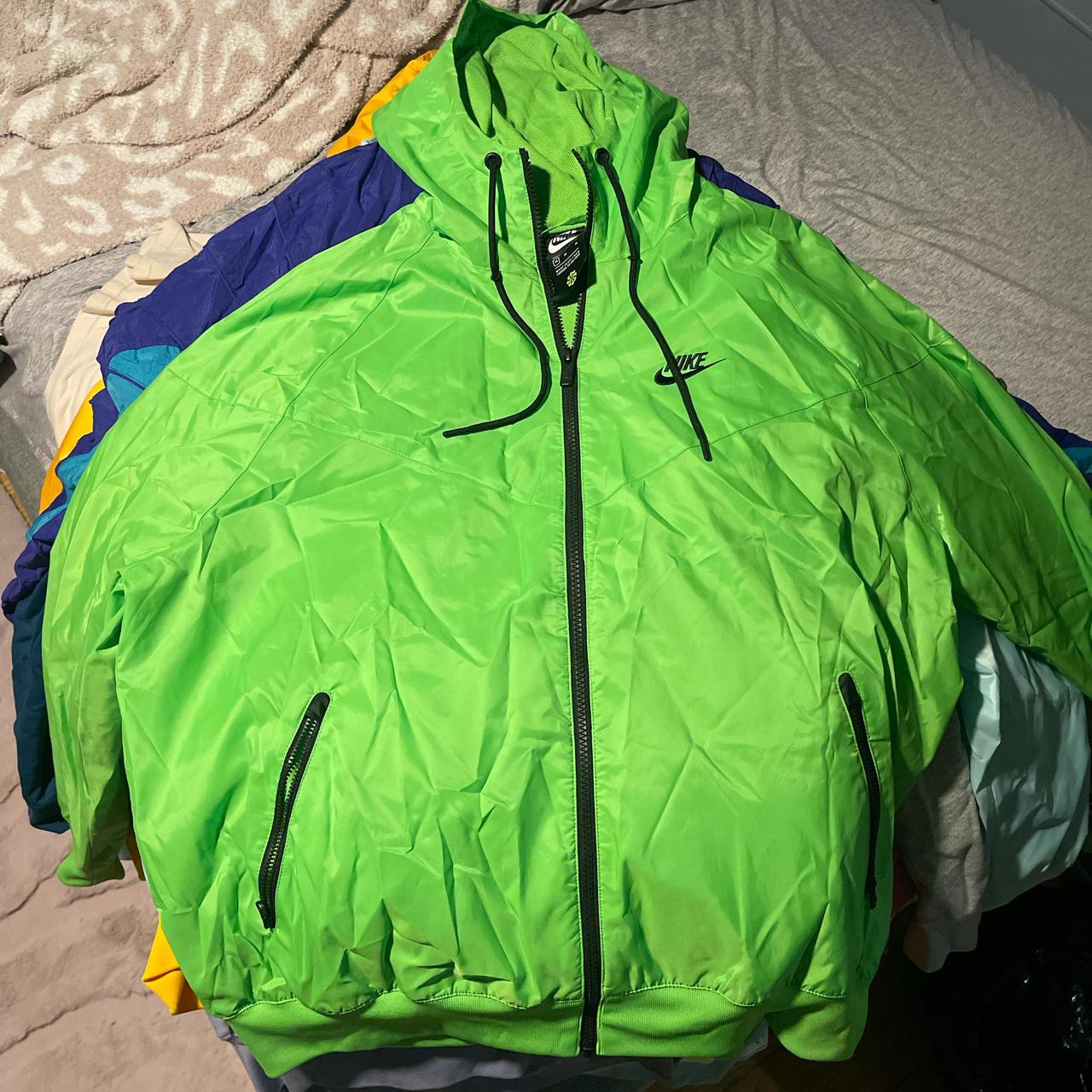 Nike neon green windbreaker neongreen Depop