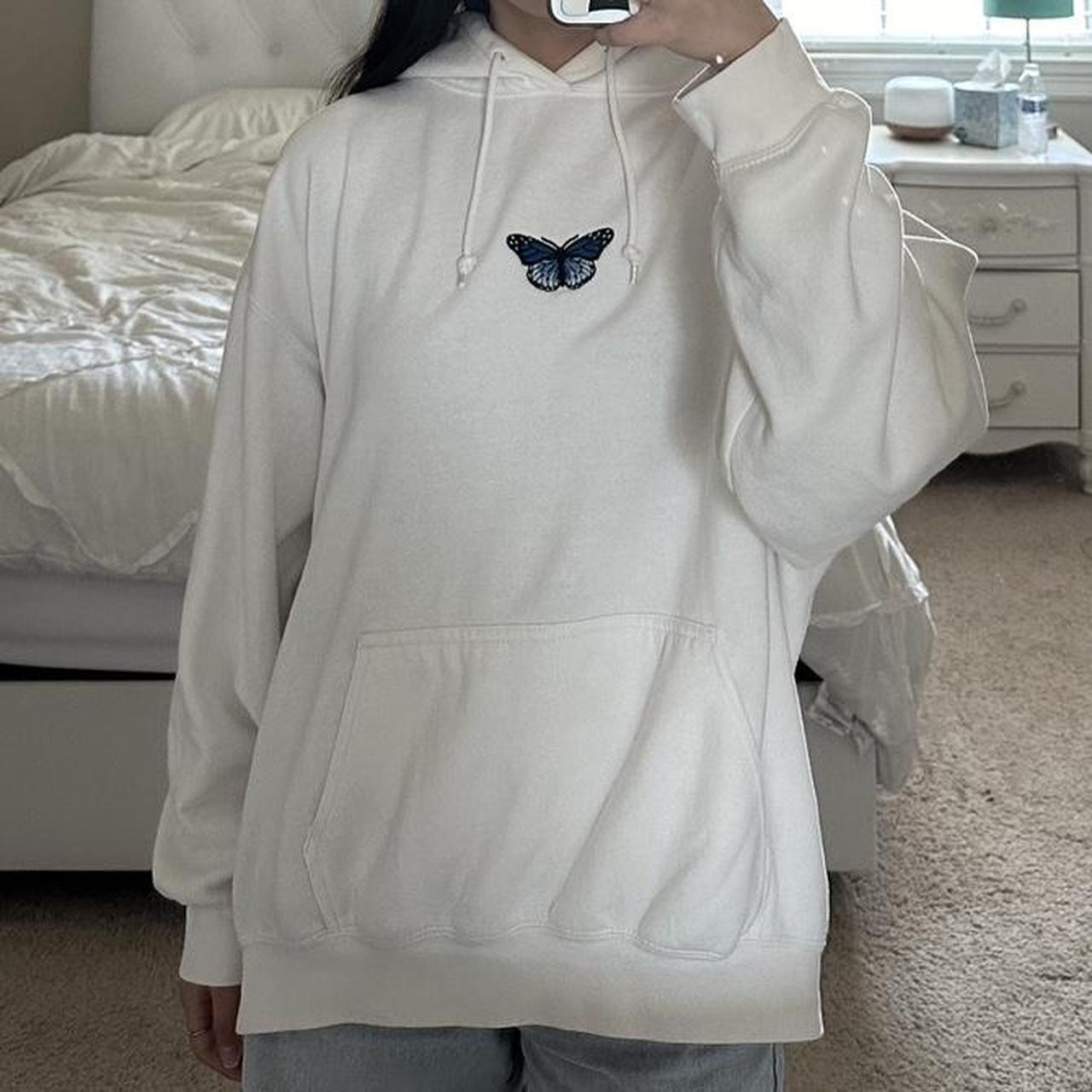 brandy melville christy blue butterfly hoodie more