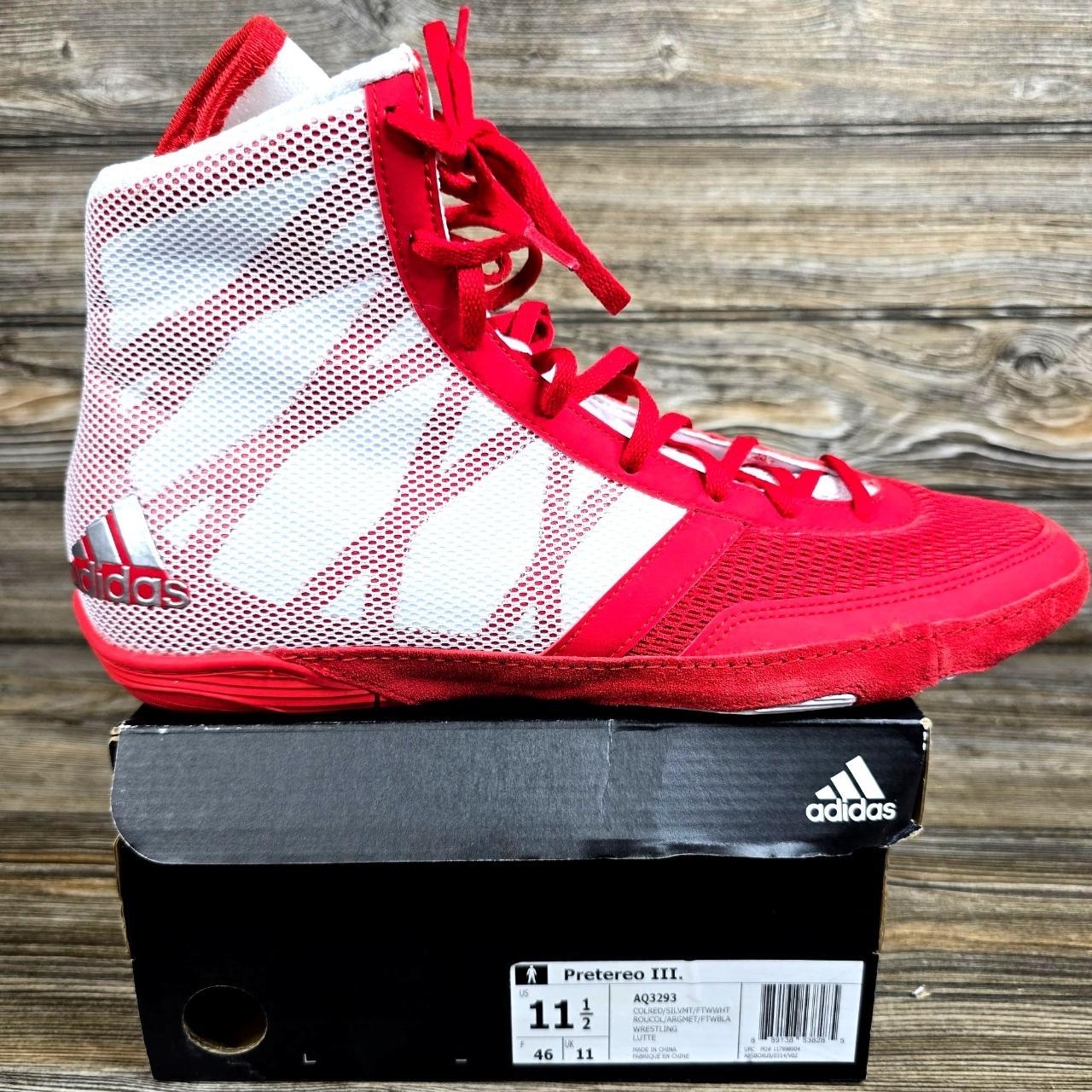 NIB Adidas Pretereo III Red White Wrestling Shoes. Depop