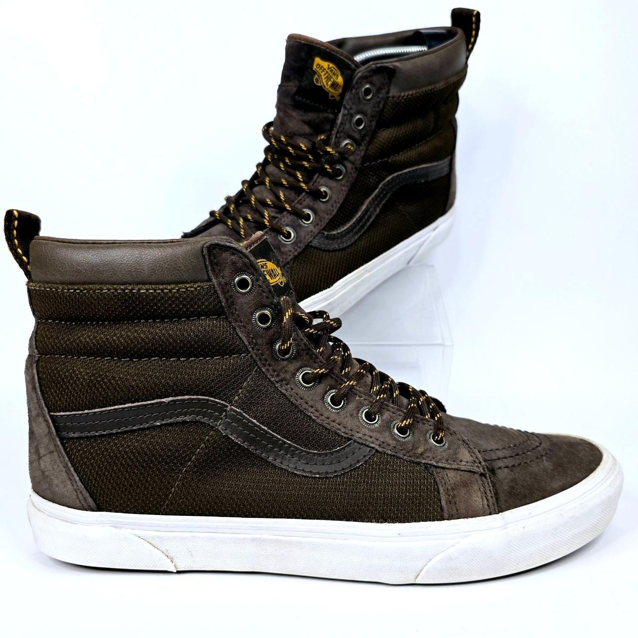 Vans SK8 Hi Brown Leather Mesh 3M Scotchgaurd Skate