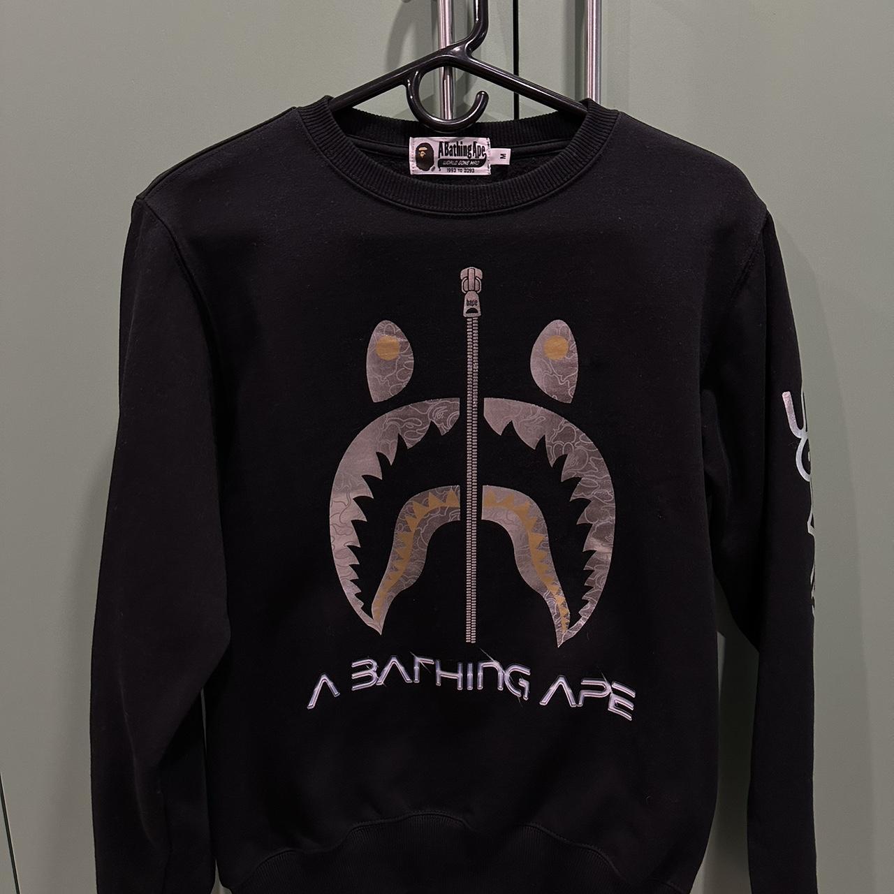 Bape shark crewneck black best sale