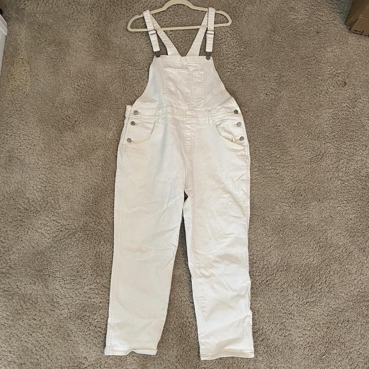 vintage old navy white cream baggy fit overalls size... Depop